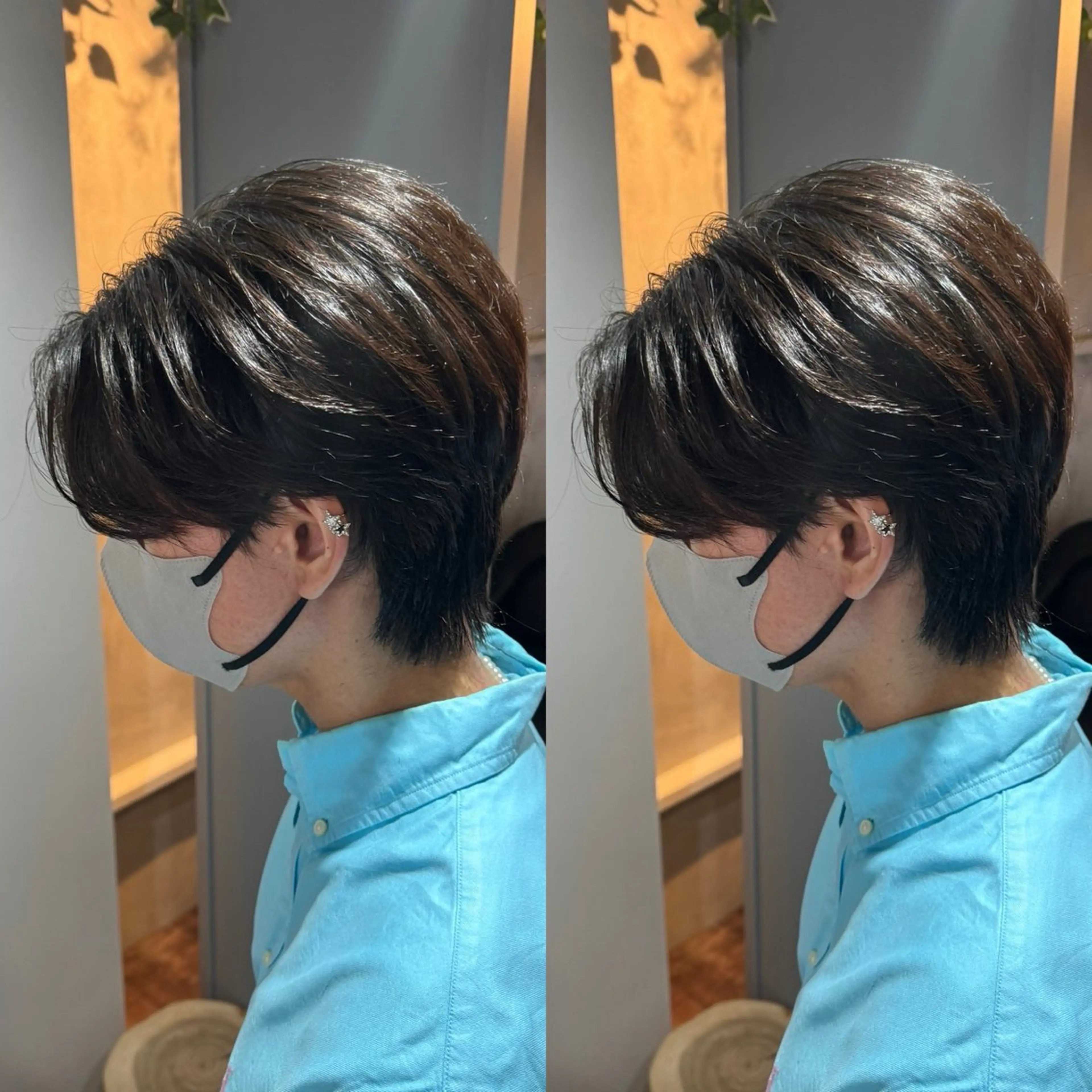 パーマ メンズ カット パーマ センターパート ／植田のヘアスタイル