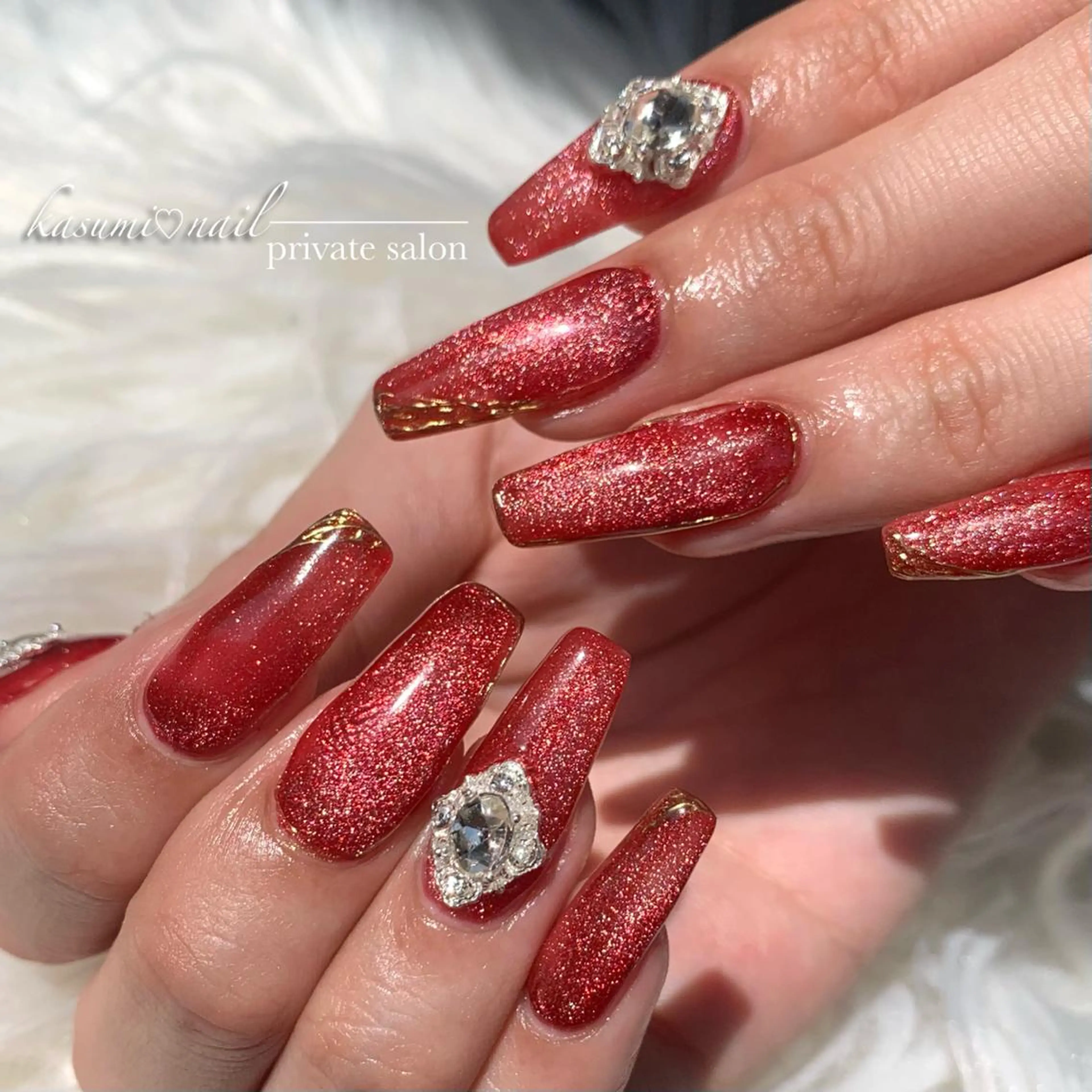 ネイル アートネイル フットネイル フレンチネイル ロングネイル マグネットネイル KASUMI♡ Nailのネイルデザイン