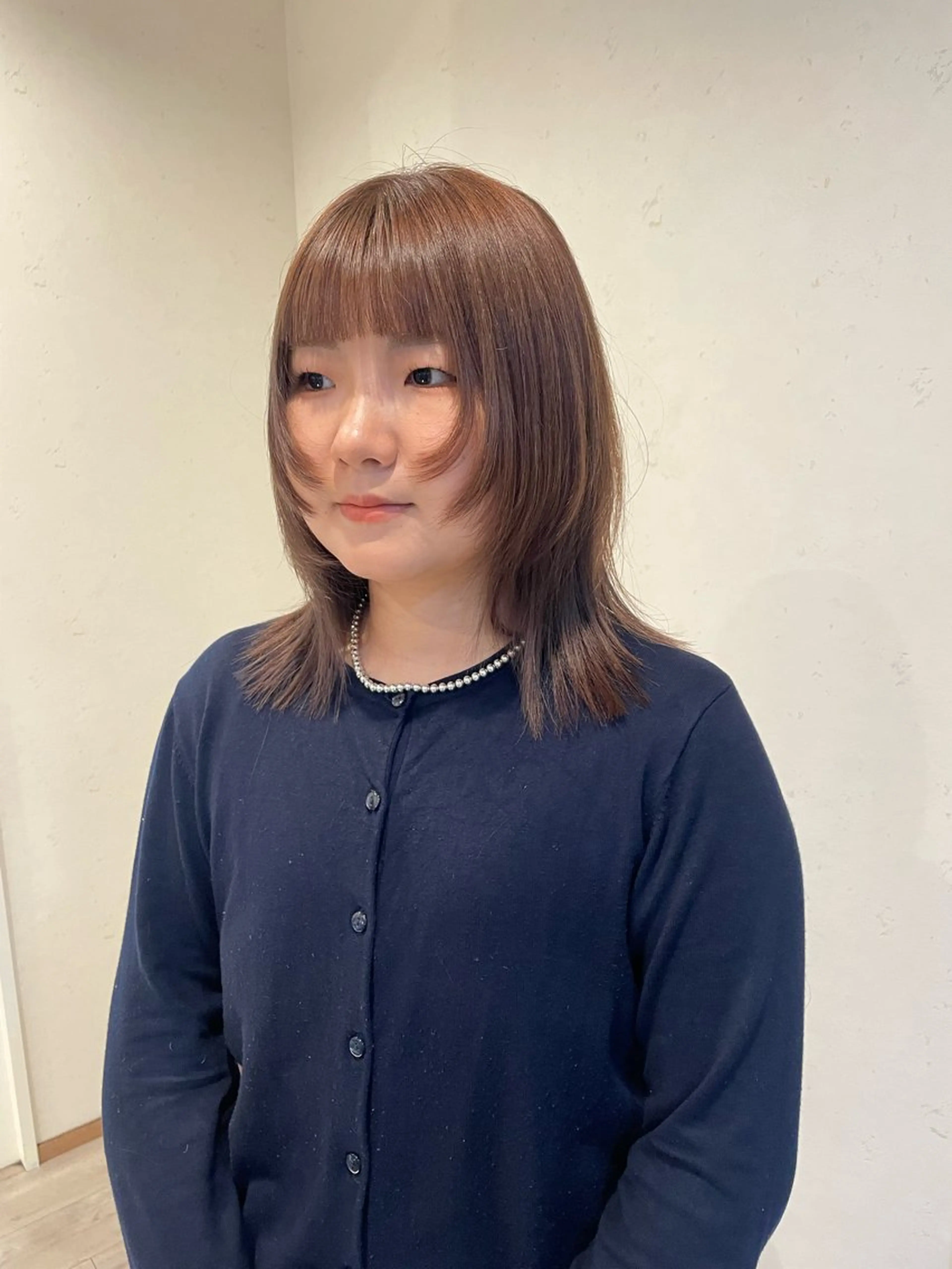 ミディアム カラー ブラウンカラー ラベンダーカラー ピンクカラー カット ヘアカラー トリートメント 渋谷 留菜のヘアスタイル