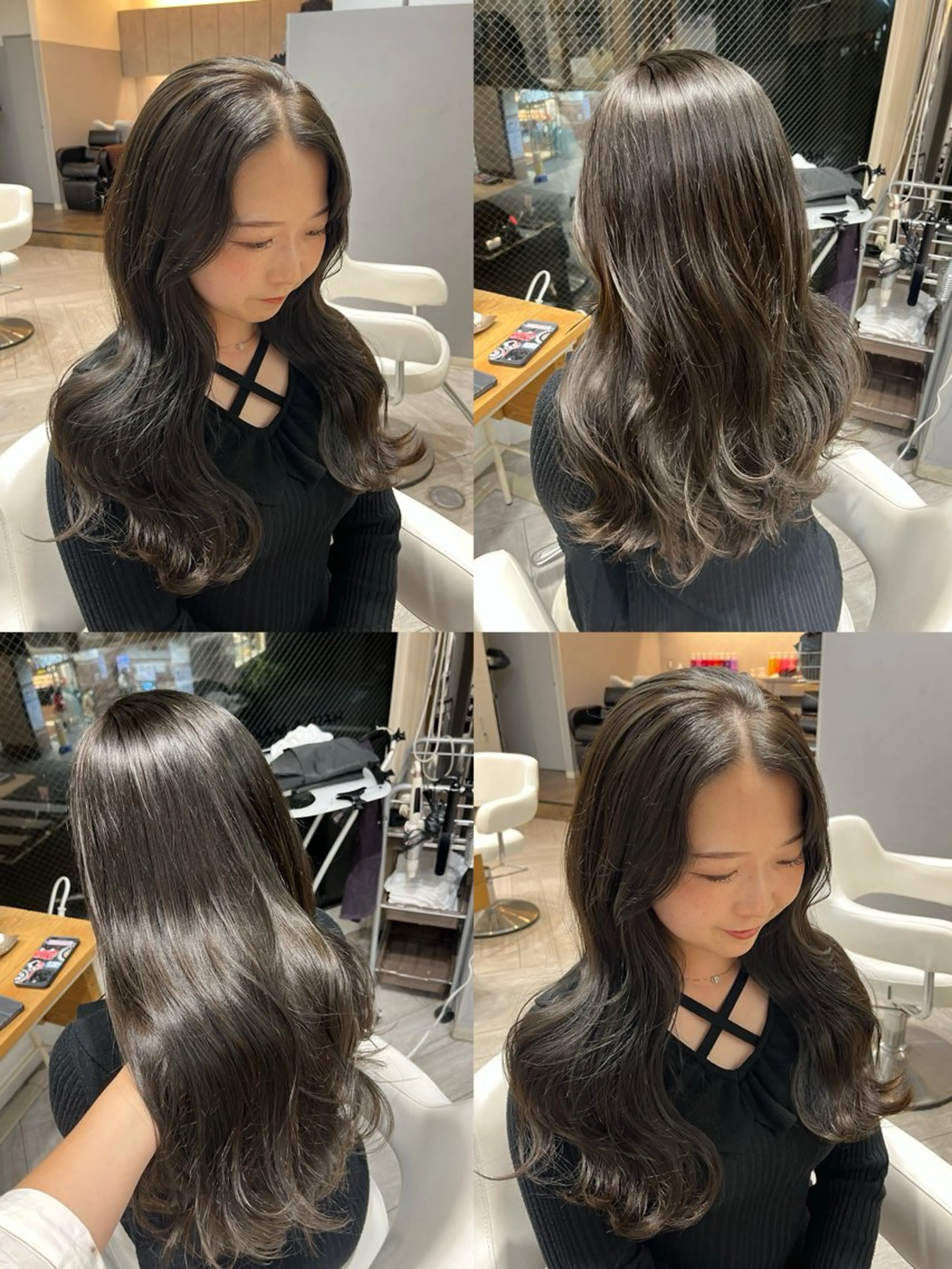 ロング カラー エドルカラー グレージュ オリーブグレージュ オリーブグレー カット ヘアカラー トリートメント AVANCE. chisatoのヘアスタイル