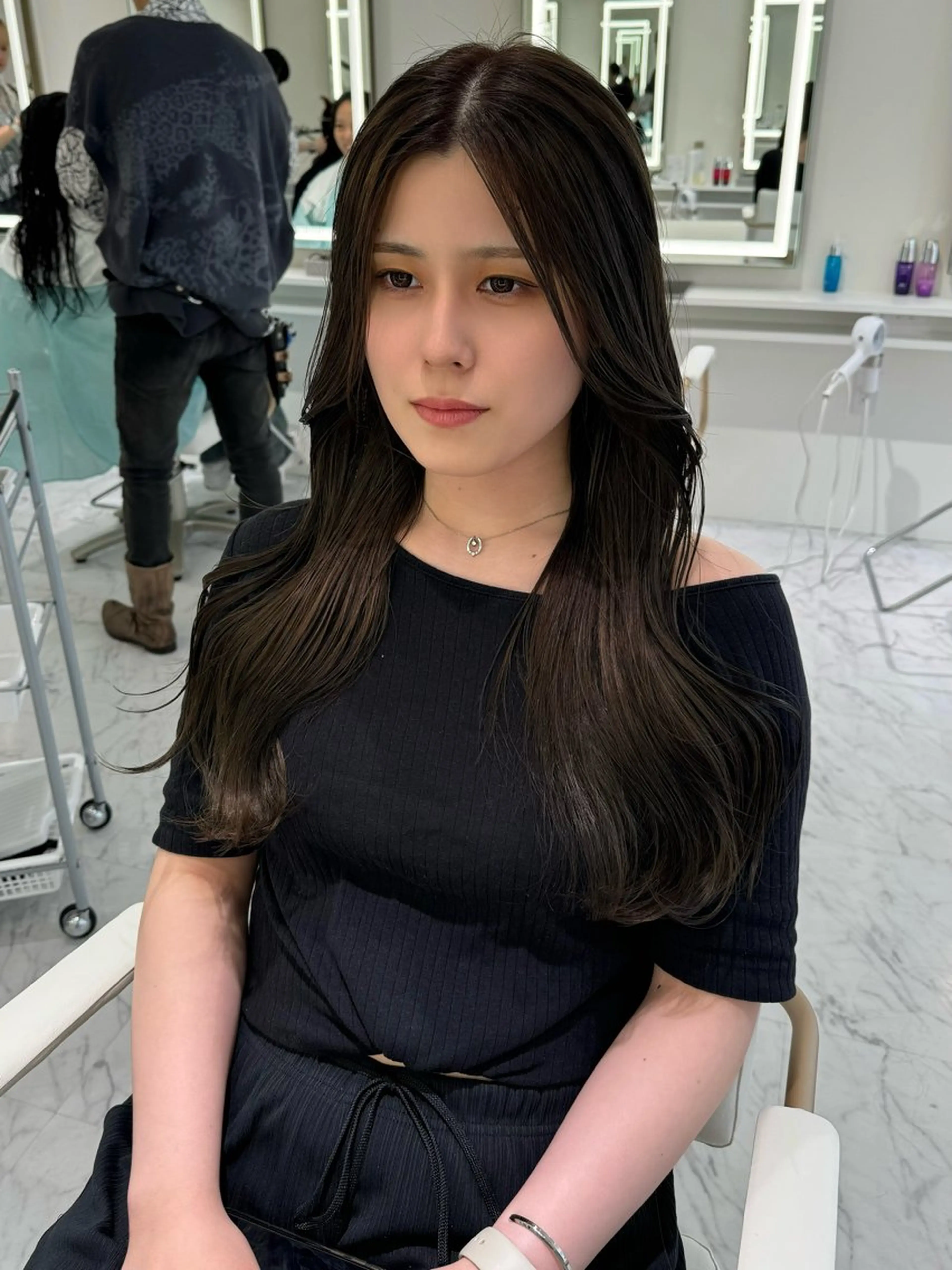 ロング カラー ヘアカラー トリートメント ParveMix🍀 藤原愛未のヘアスタイル