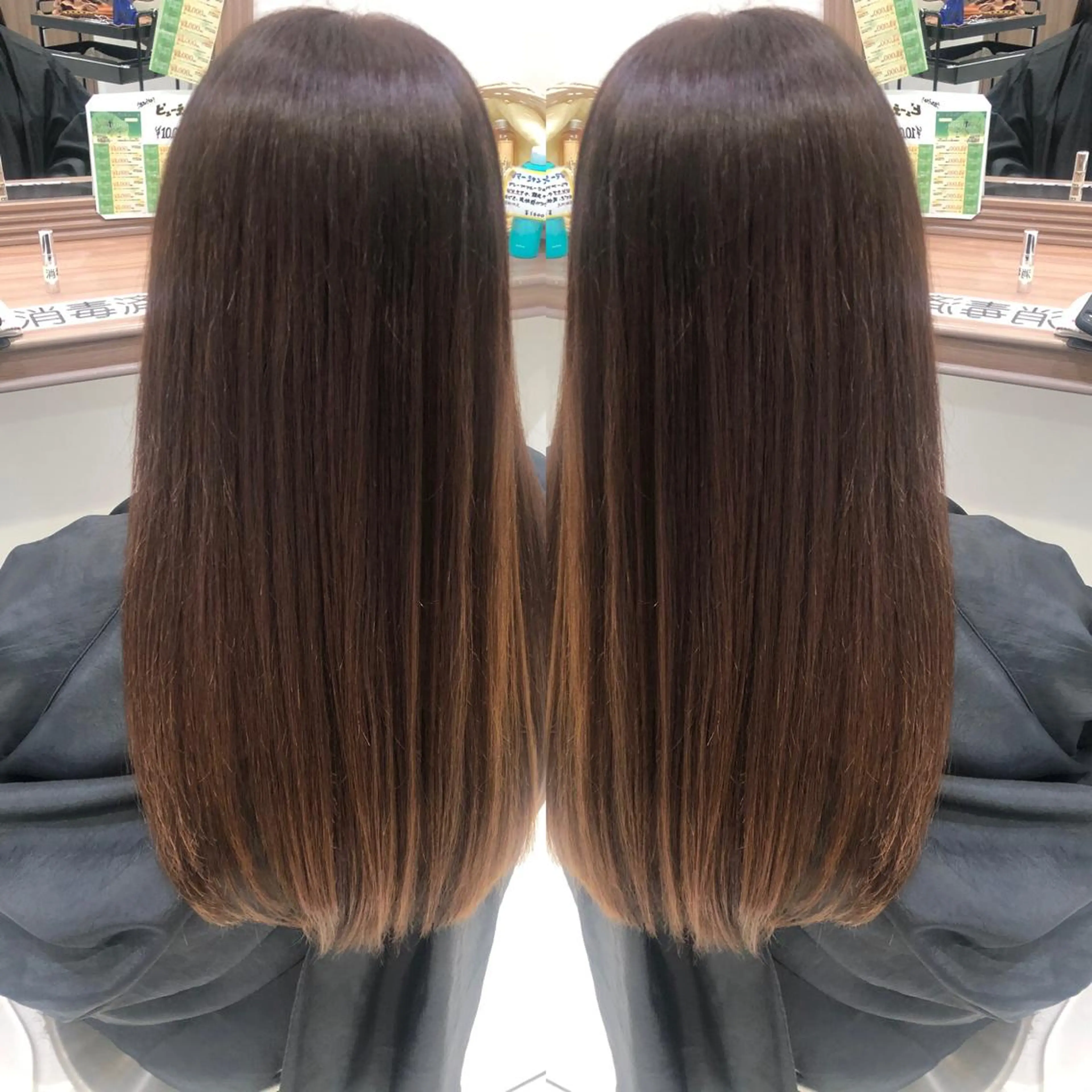 ロング 縮毛矯正/髪質改善 継続する美髪のヘアスタイル