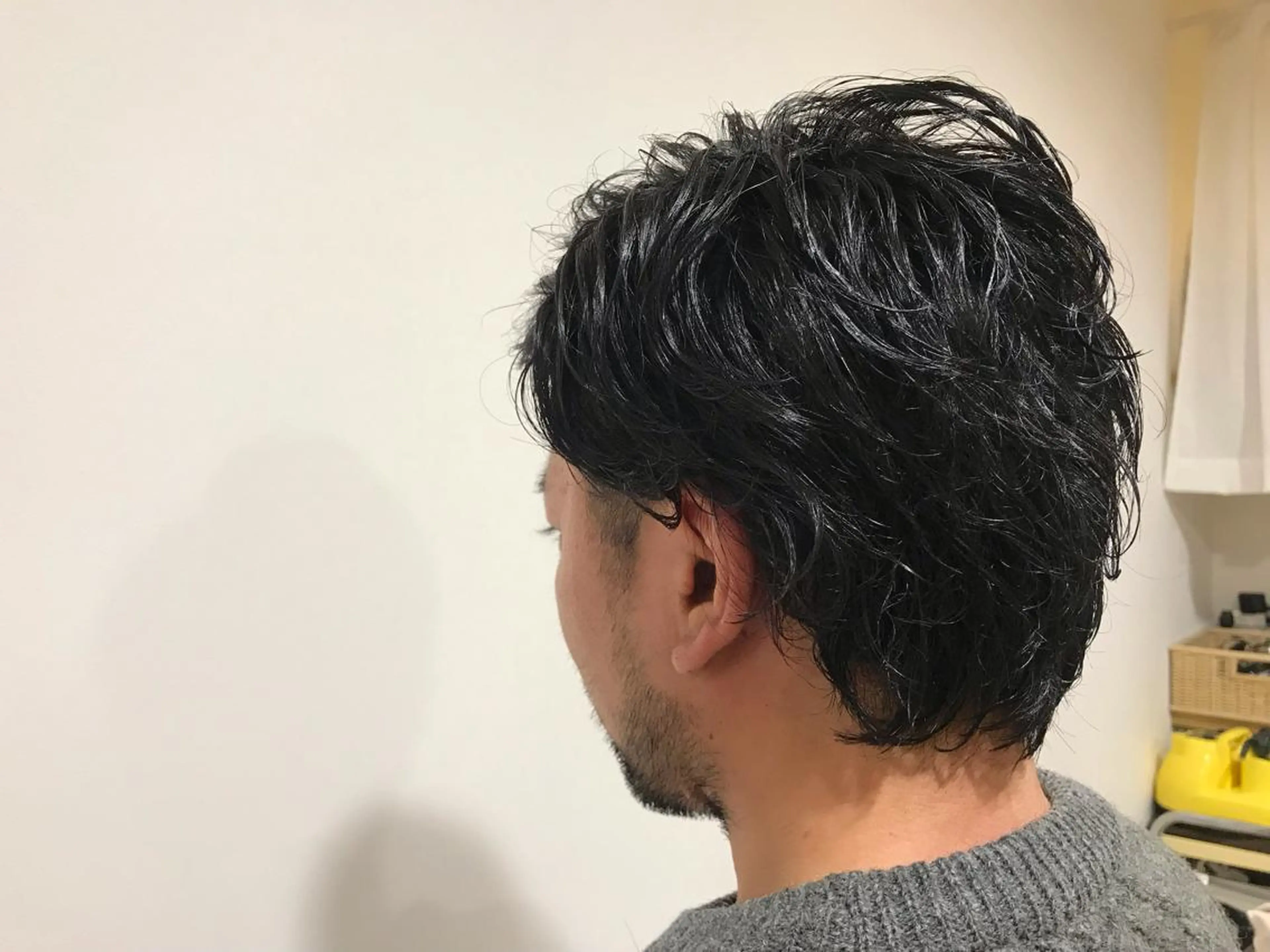 パーマ メンズ 暖色カラー🍊 ボブ🌿顔周りcutのヘアスタイル