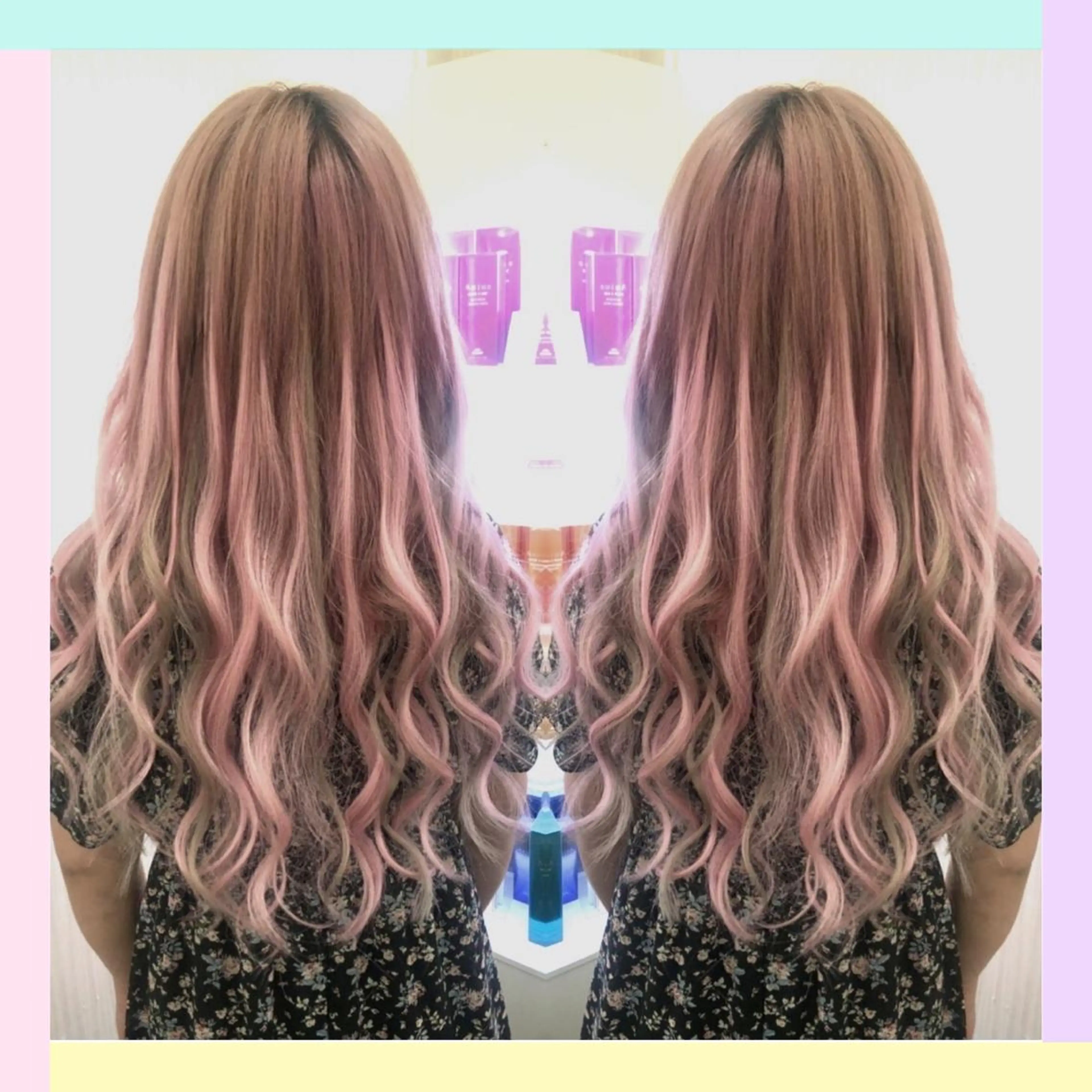 ロング カラー カット ヘアカラー トリートメント エクステ れん/ハイトーン /エクステ/韓国風のヘアスタイル