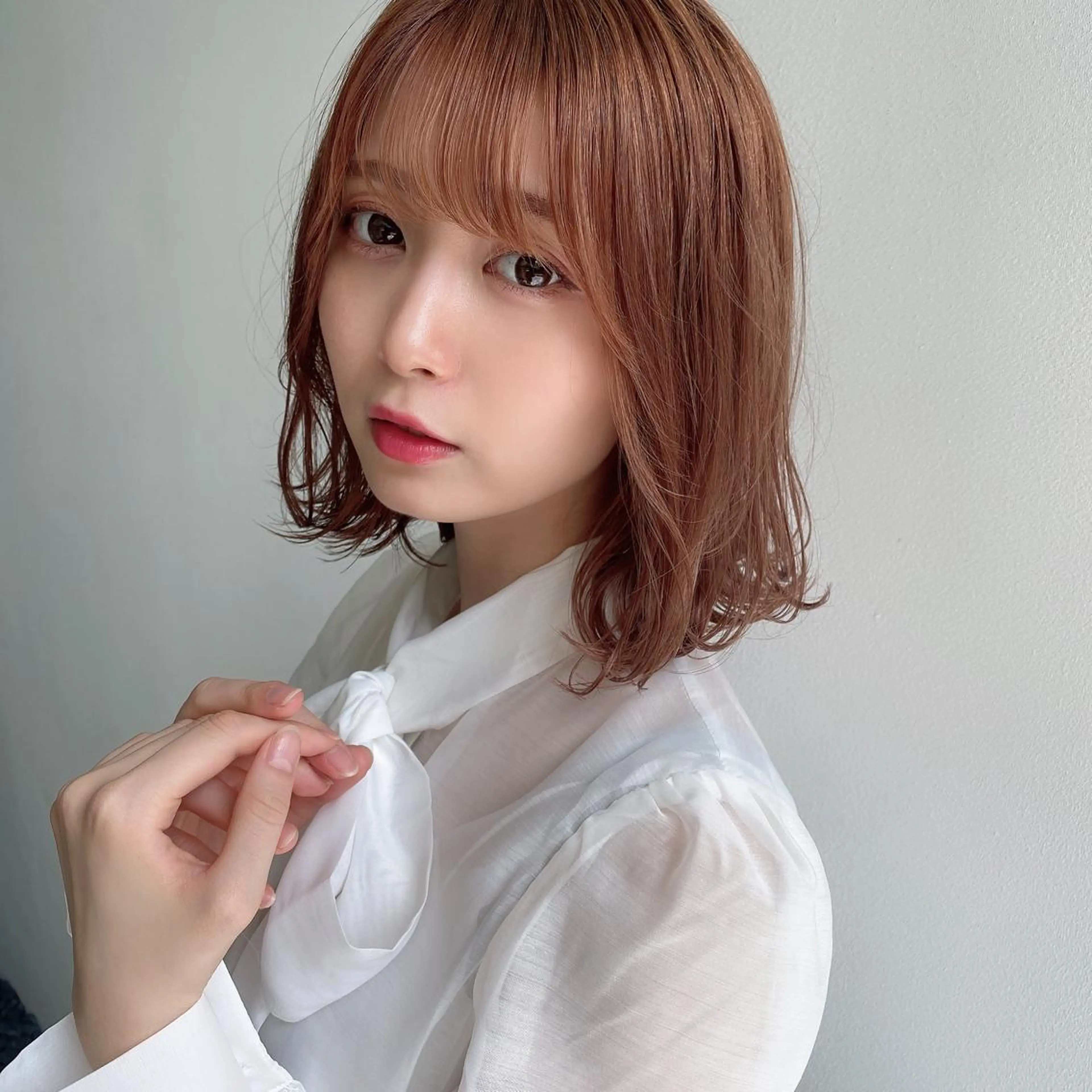 ミディアム カラー ヘアアレンジ 外苑前NO.1艶髪 透明感カラーのヘアスタイル