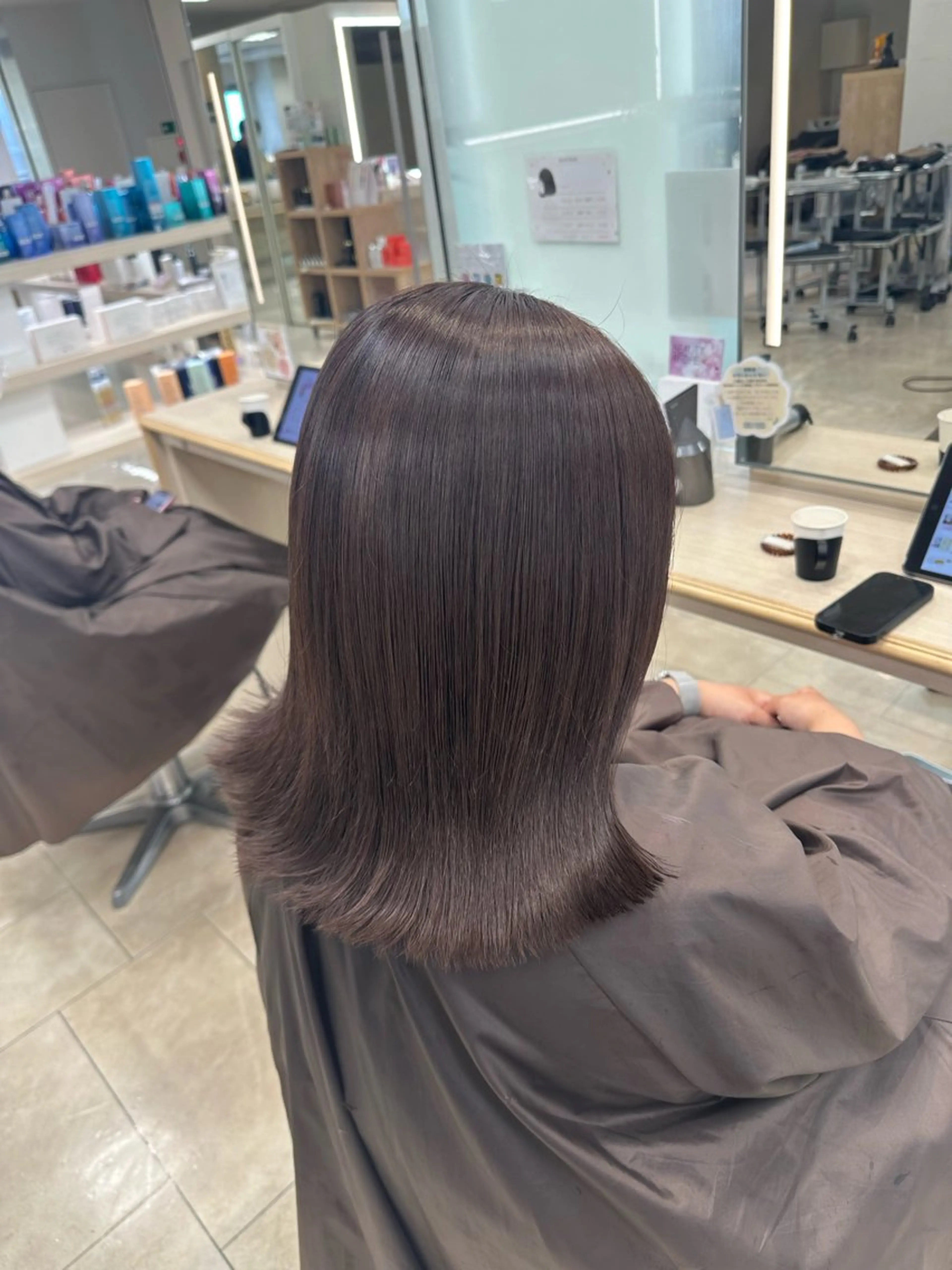セミロング カラー お悩み改善 黄金比みくのヘアスタイル