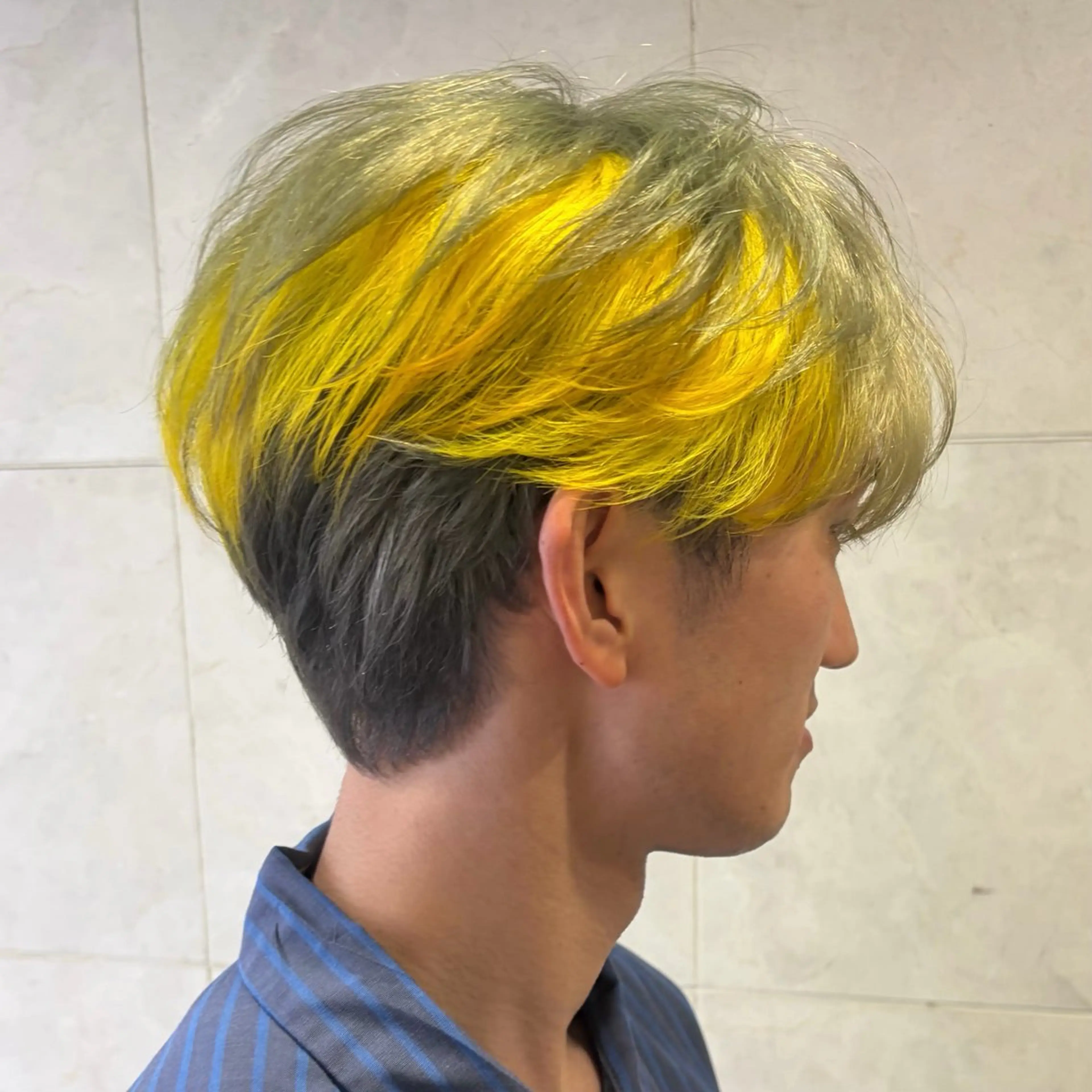 ショート カラー メンズ イエローカラー デザインカラー/ ボブ/Natsukiのヘアスタイル