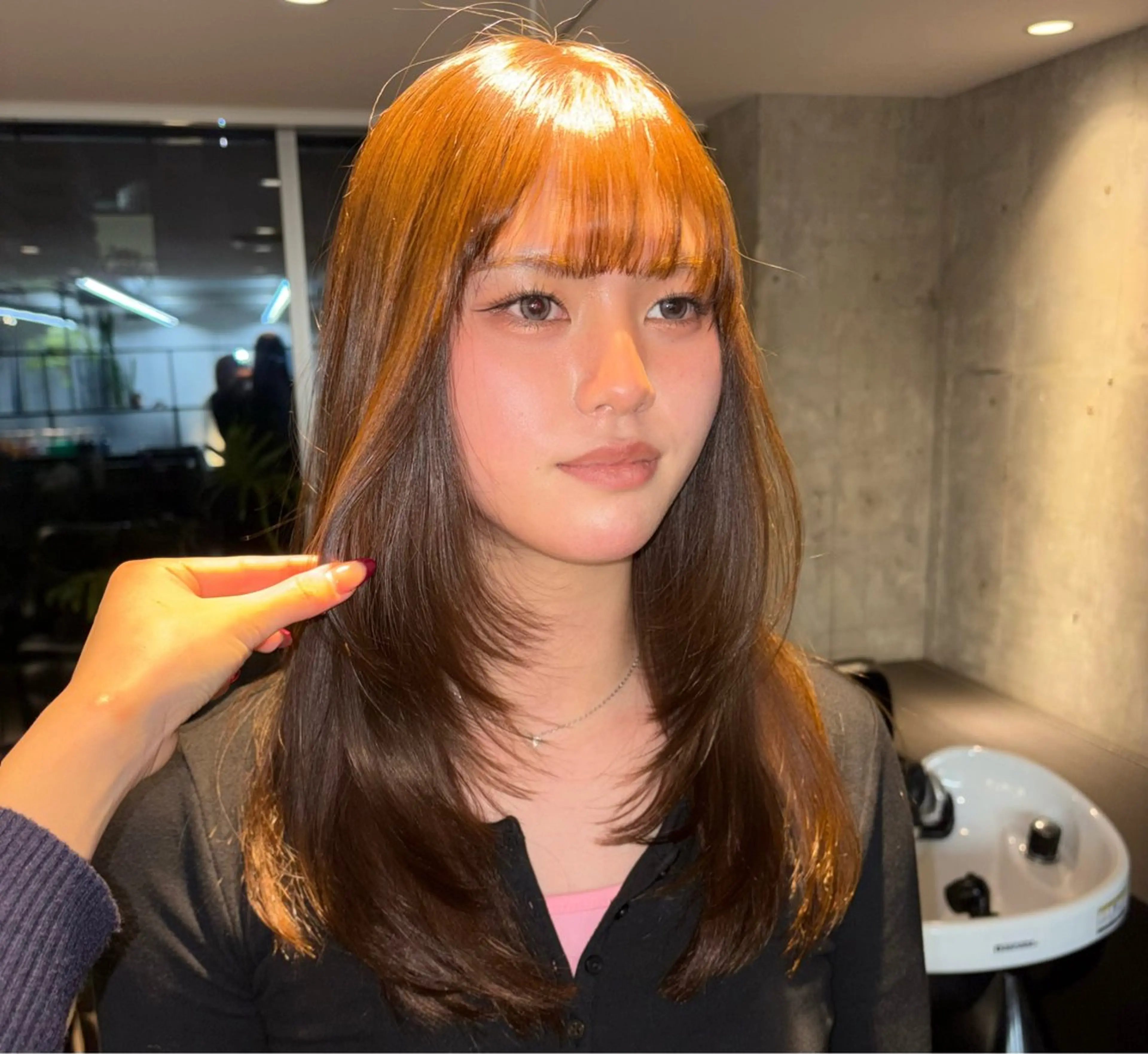 セミロング レイヤーカット ヘアカラー Cocona 🦤 /ブリーチ/艶カラーのヘアスタイル