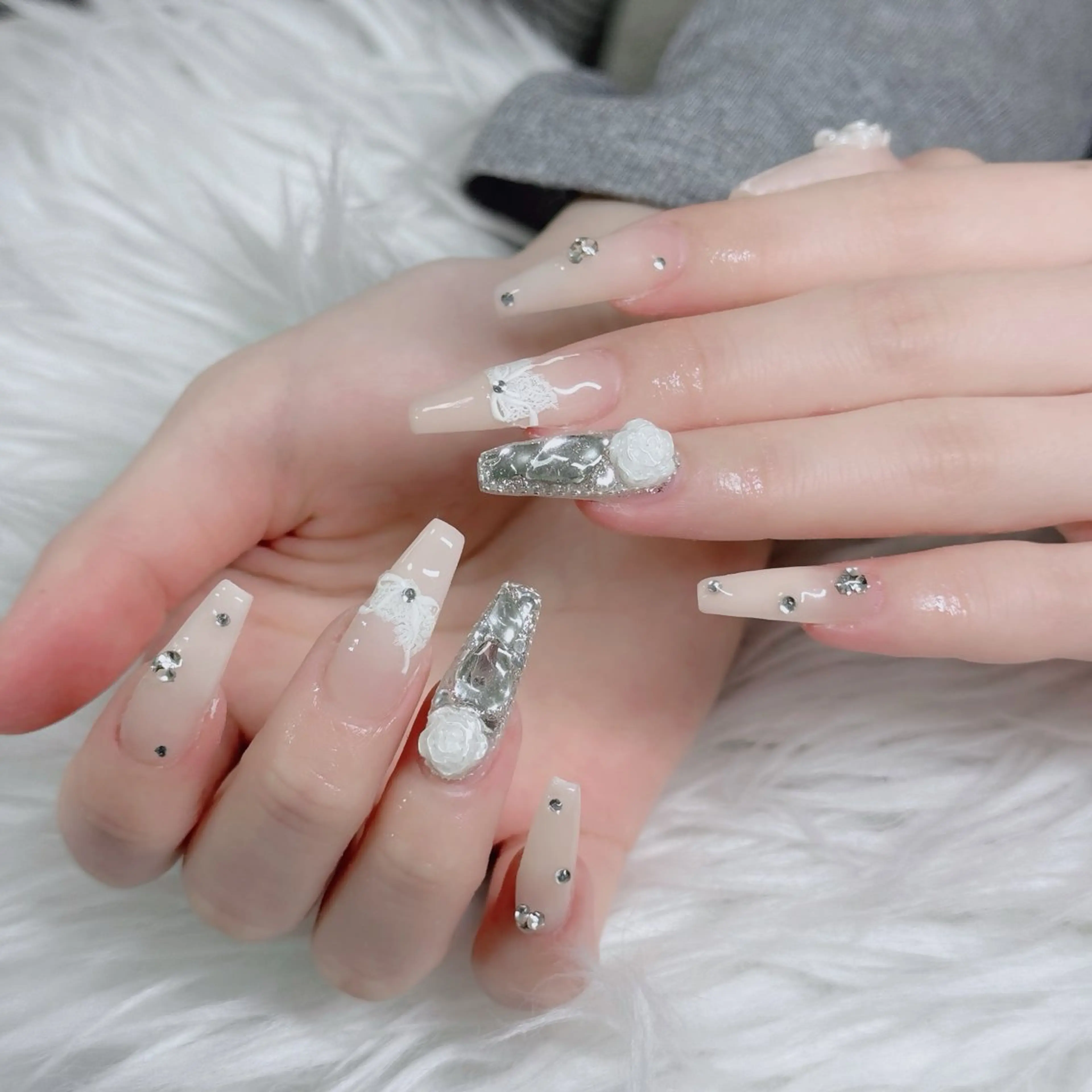 ネイル フットネイル フレンチネイル グラデーション 韓国ネイル ロングネイル ハンドネイル Hani Nail Salonのネイルデザイン