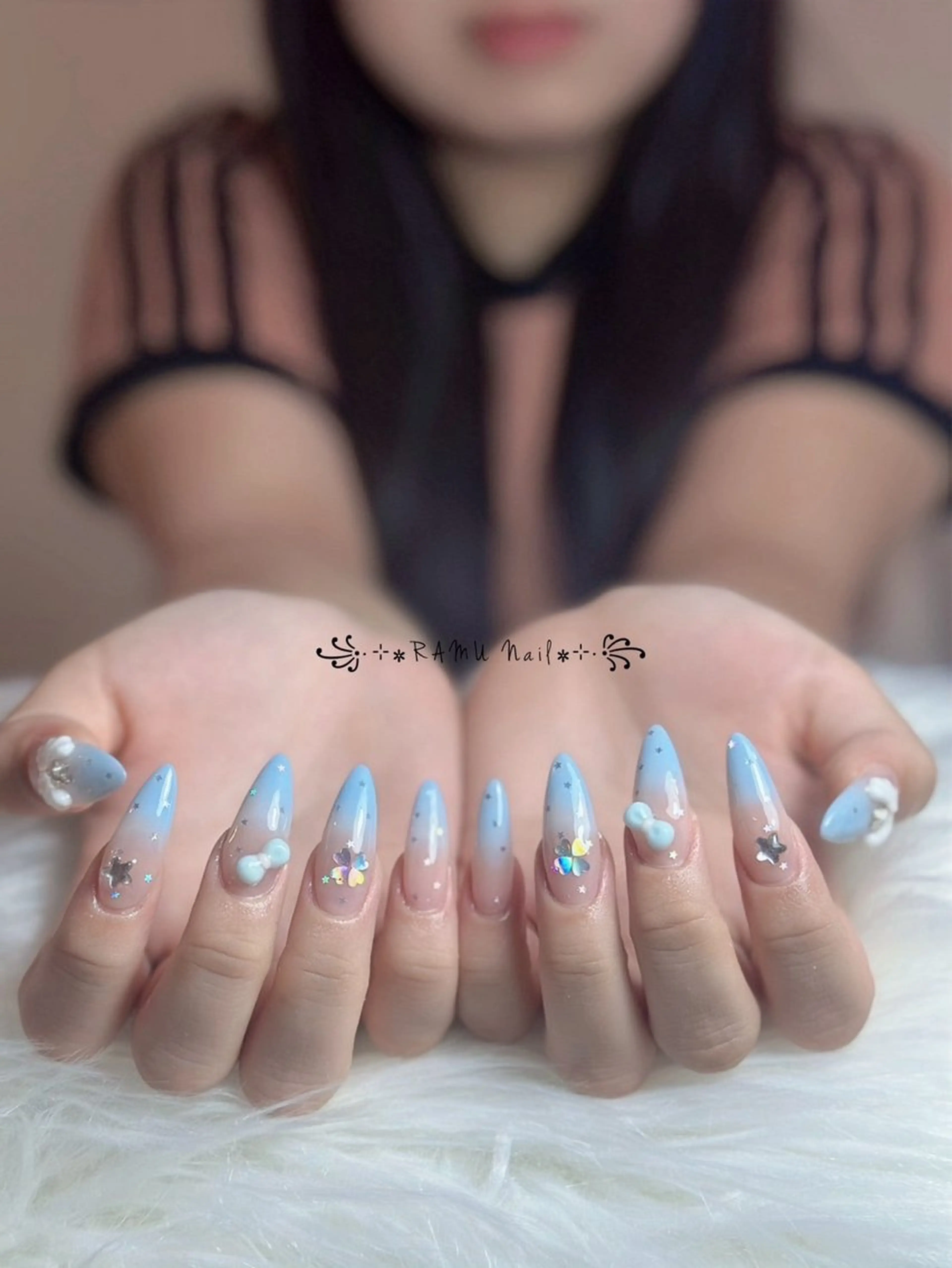 ネイル キラキラネイル マグネットネイル ミラーネイル ピンク 夏ネイル ハンドネイル RAMU Nail 恵比寿店のネイルデザイン