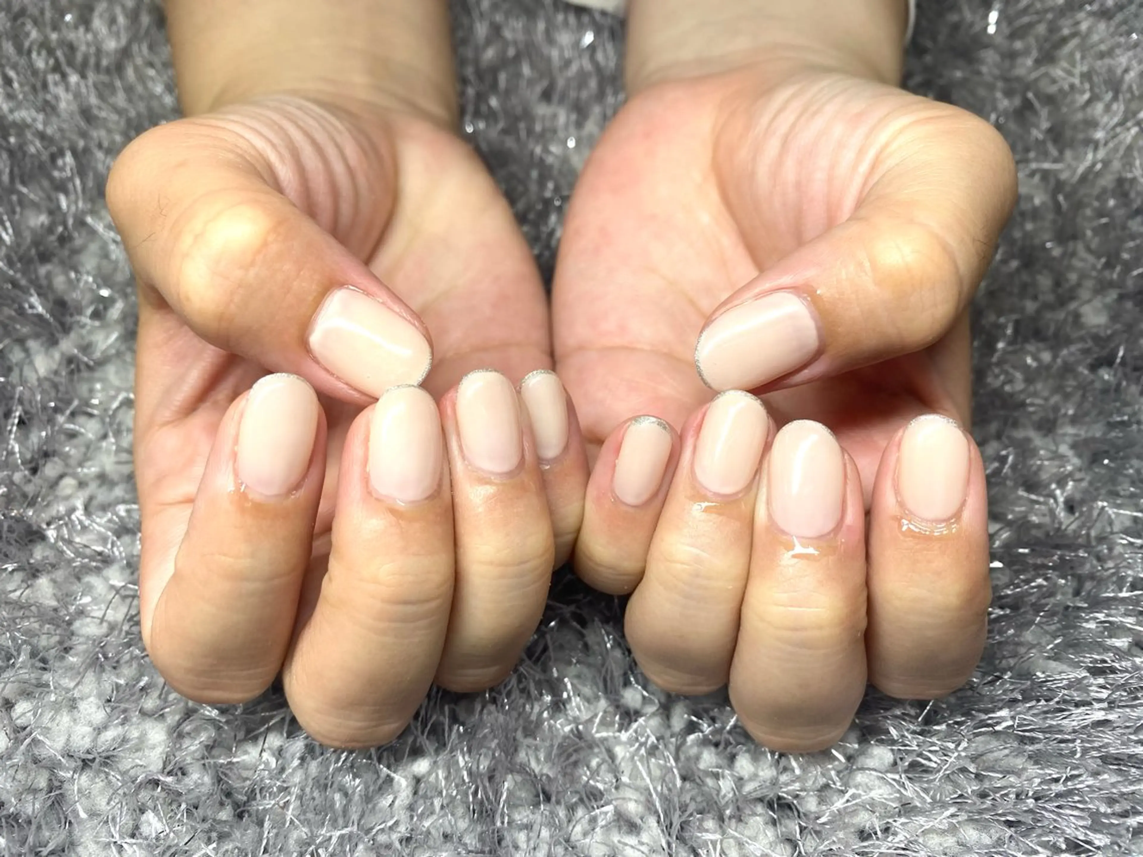 ネイル フレンチネイル ラメ(グリッター) ワンカラーネイル 隠れ家サロン あたしンちのネイルデザイン