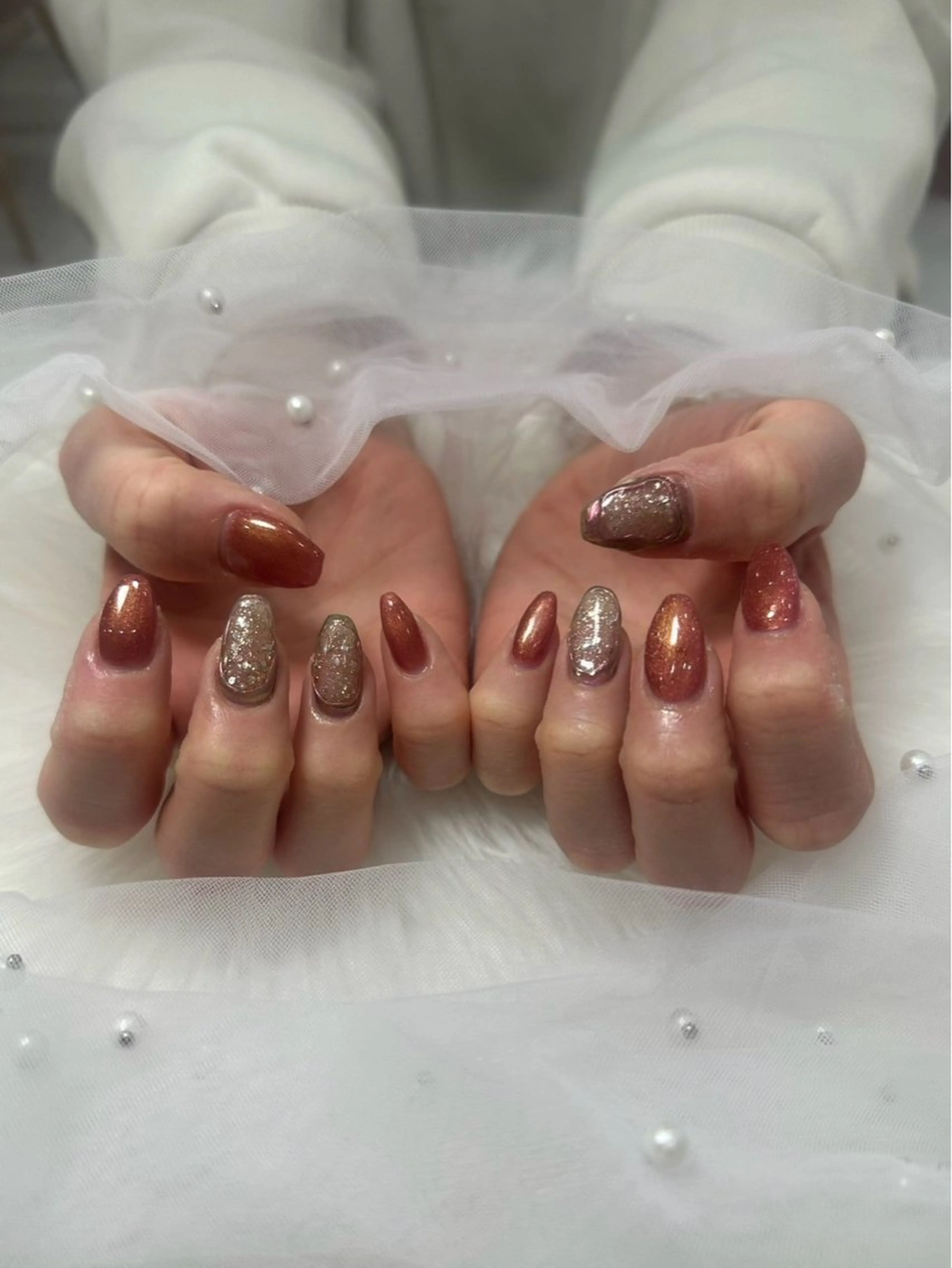 ネイル 長さ出し フットネイル ジェルネイル 韓国ネイル マグネットネイル #Amin所属・#Amin nail salonのネイルデザイン