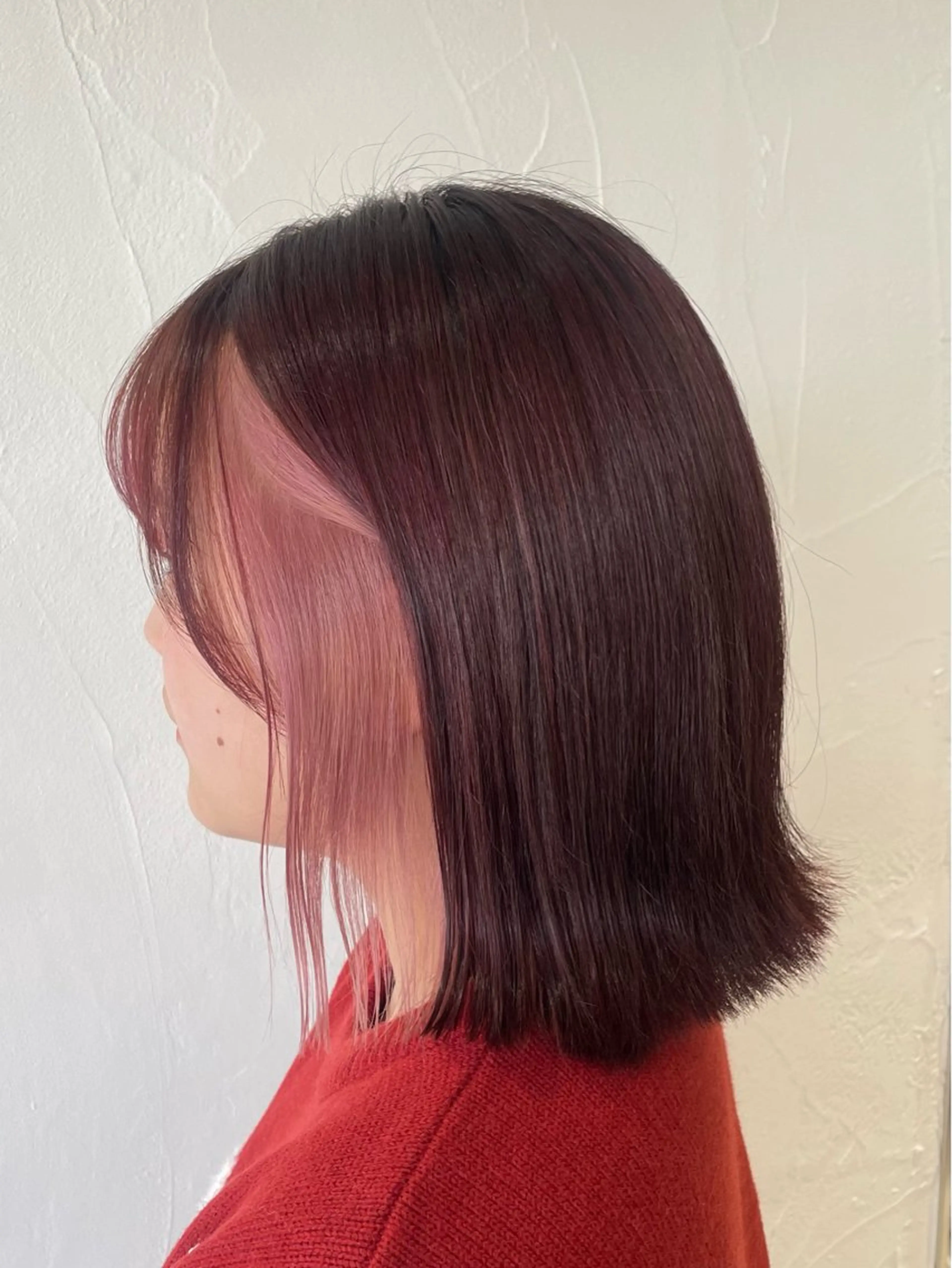 ショート カラー ブリーチ ダブルカラー インナーカラー ブリーチなしカラー ヘアカラー ボブ/インナーカラー /眉毛/Miyuのヘアスタイル