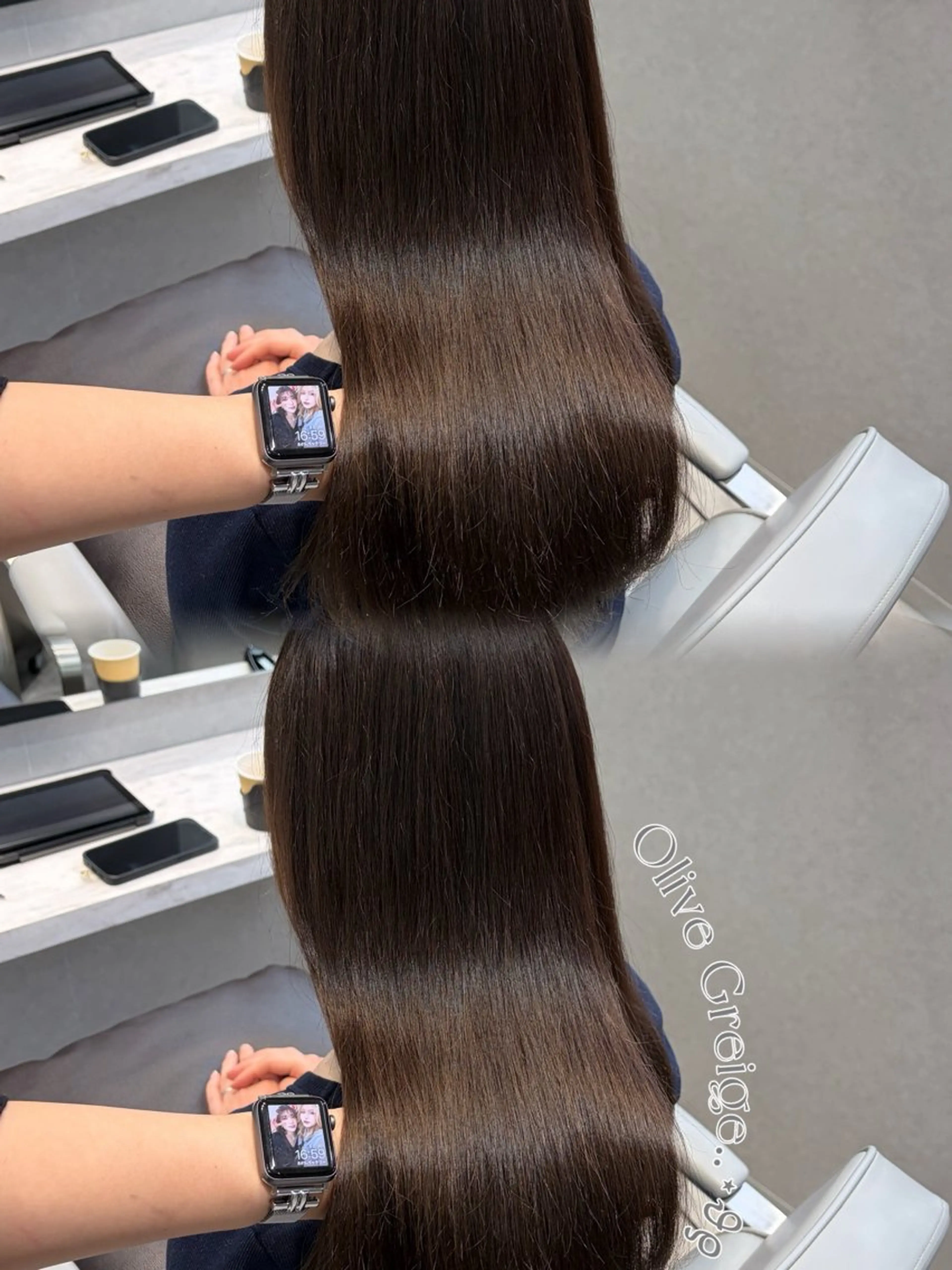 セミロング カラー カット ヘアカラー トリートメント MAKO/モテ髪/ ハイトーン/赤みなしのヘアスタイル