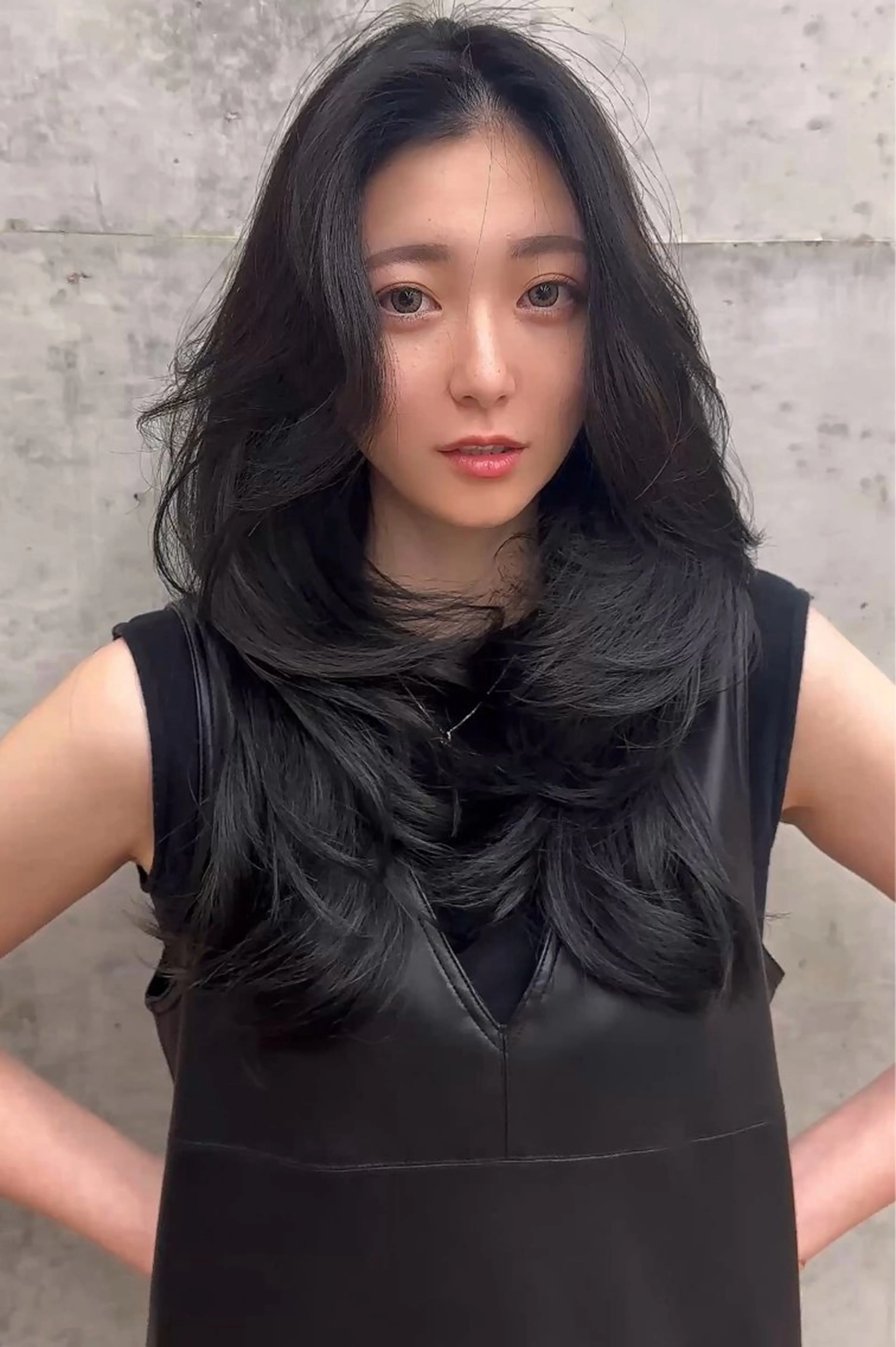 ロング 海外ヘア/美髪矯正 海外レイヤー/ヒラキのヘアスタイル