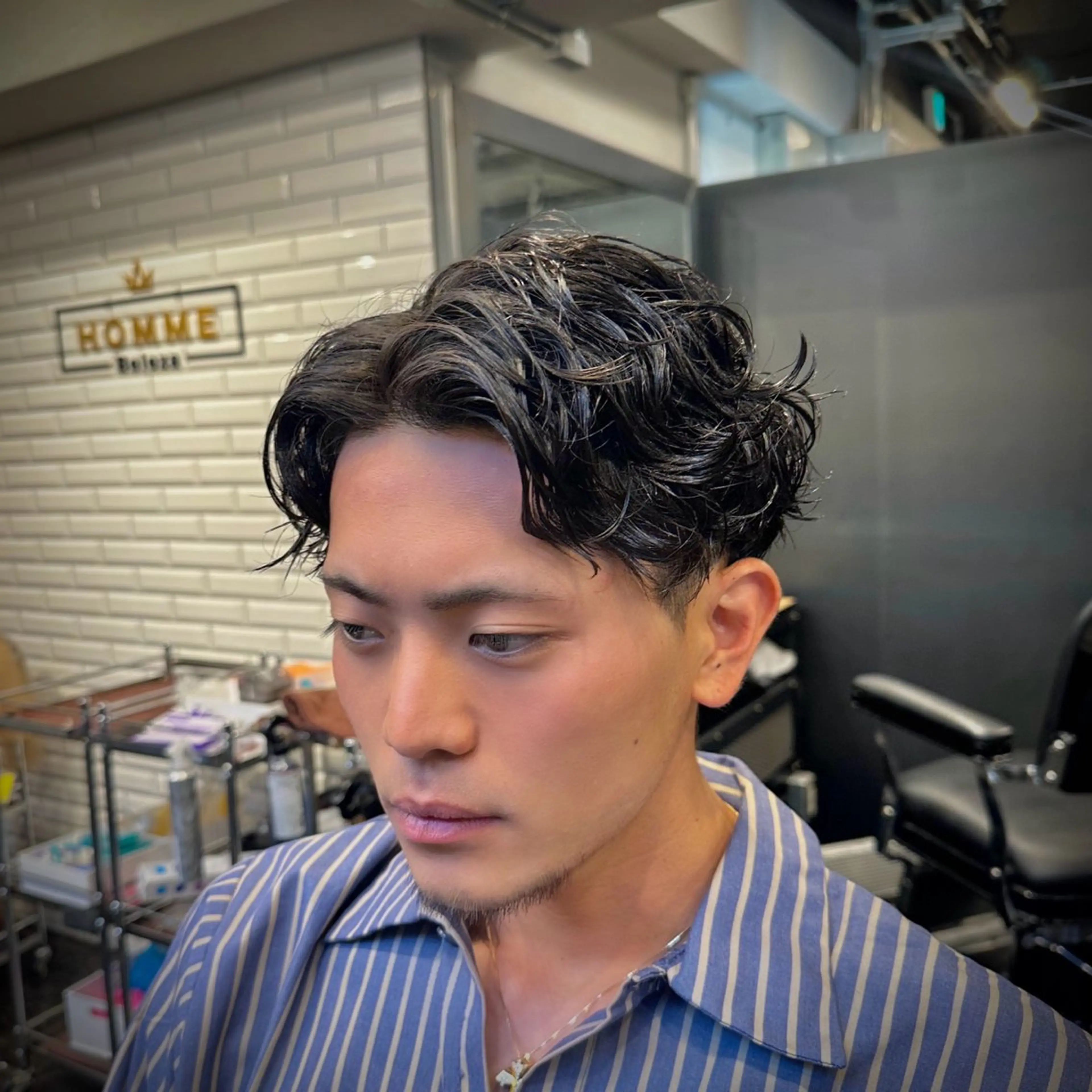 ショート メンズ カット パーマ トリートメント ツイスパ/メンズ パーマ/歩夢のヘアスタイル