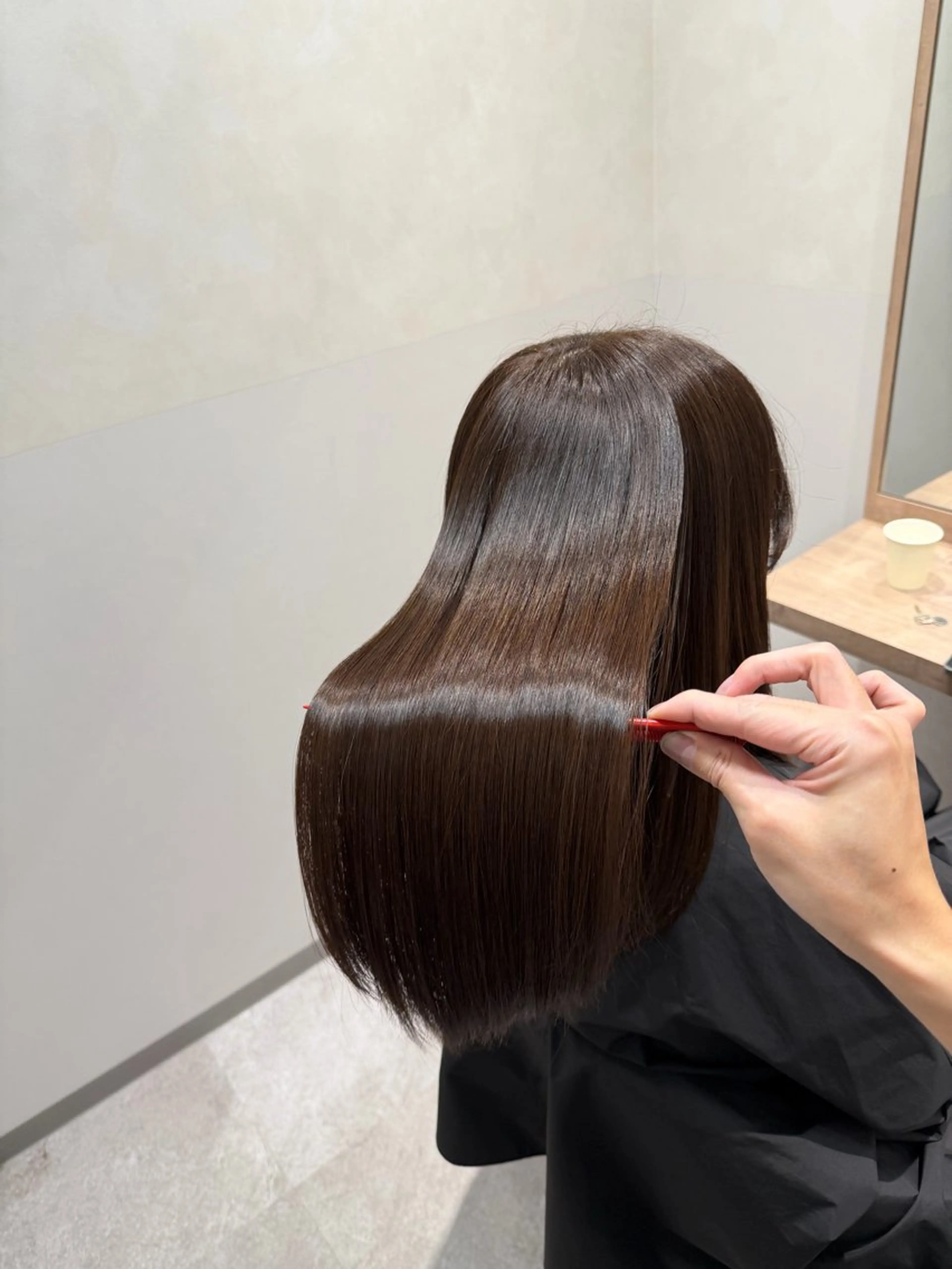 セミロング カット 縮毛矯正 トリートメント 福田 修平💎 髪質改善/美髪矯正のヘアスタイル