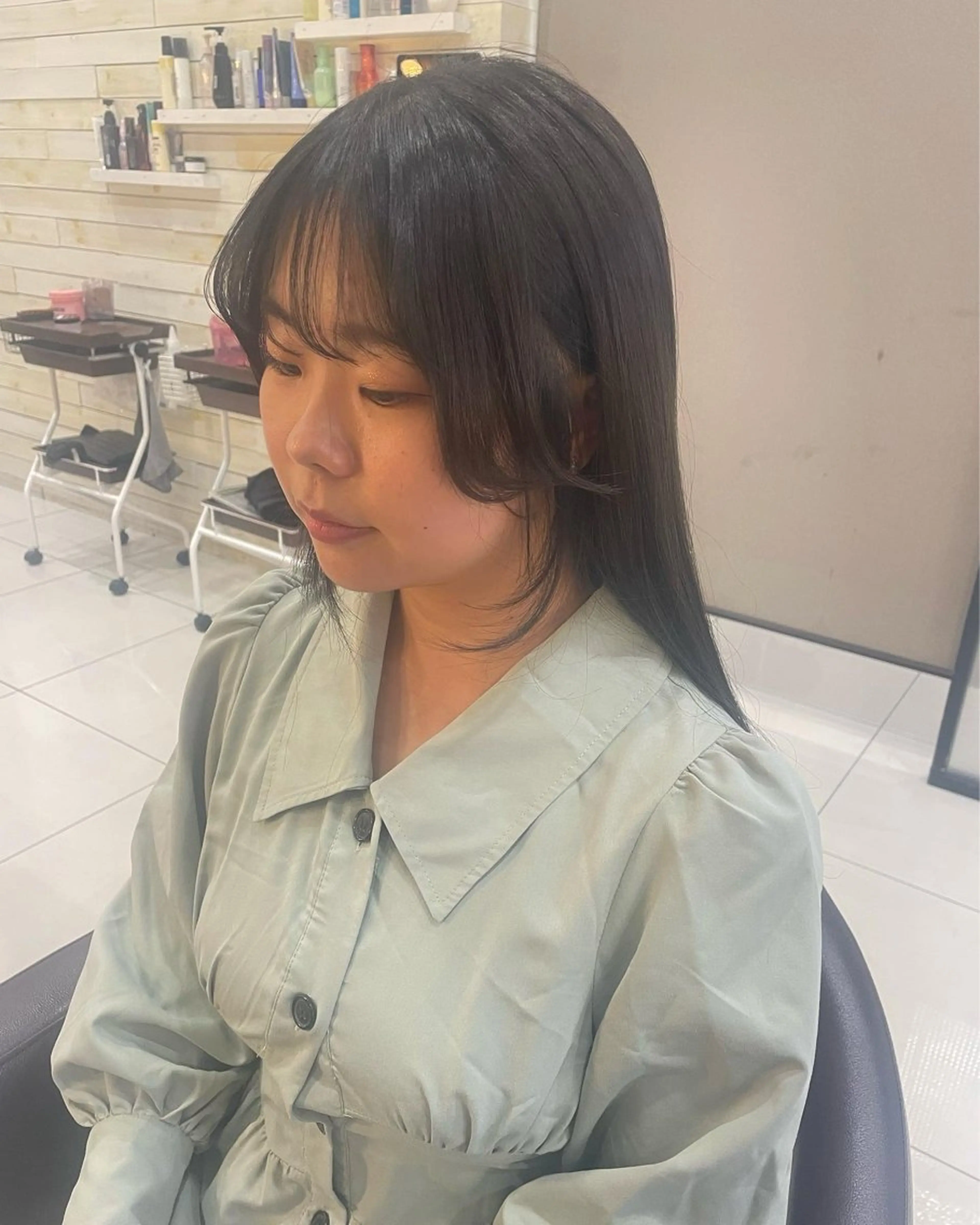 前髪カット＋ナチュラルカラー🫧（7700円）の写真