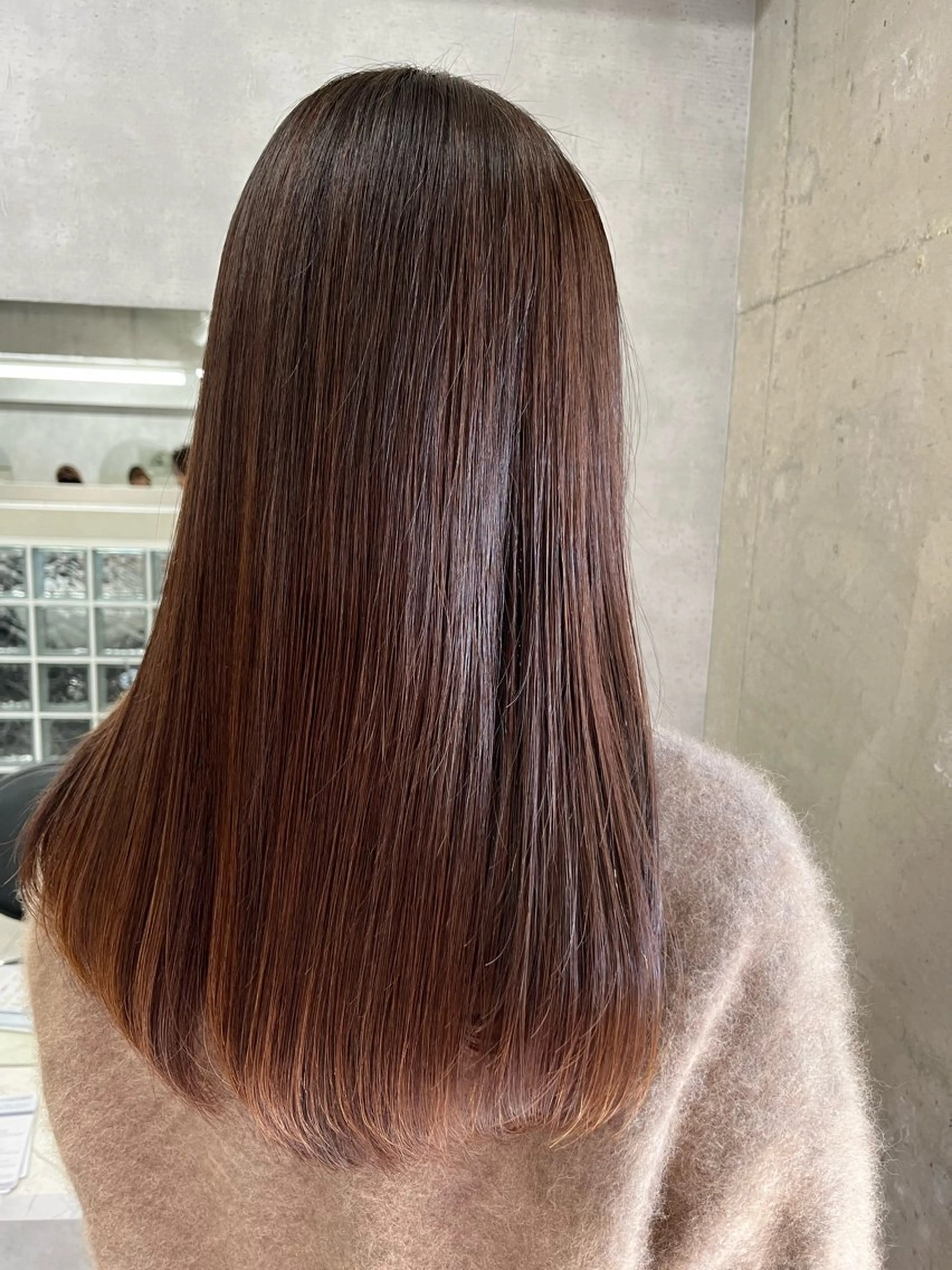 セミロング パーマ ストレートパーマ anon Loemのヘアスタイル