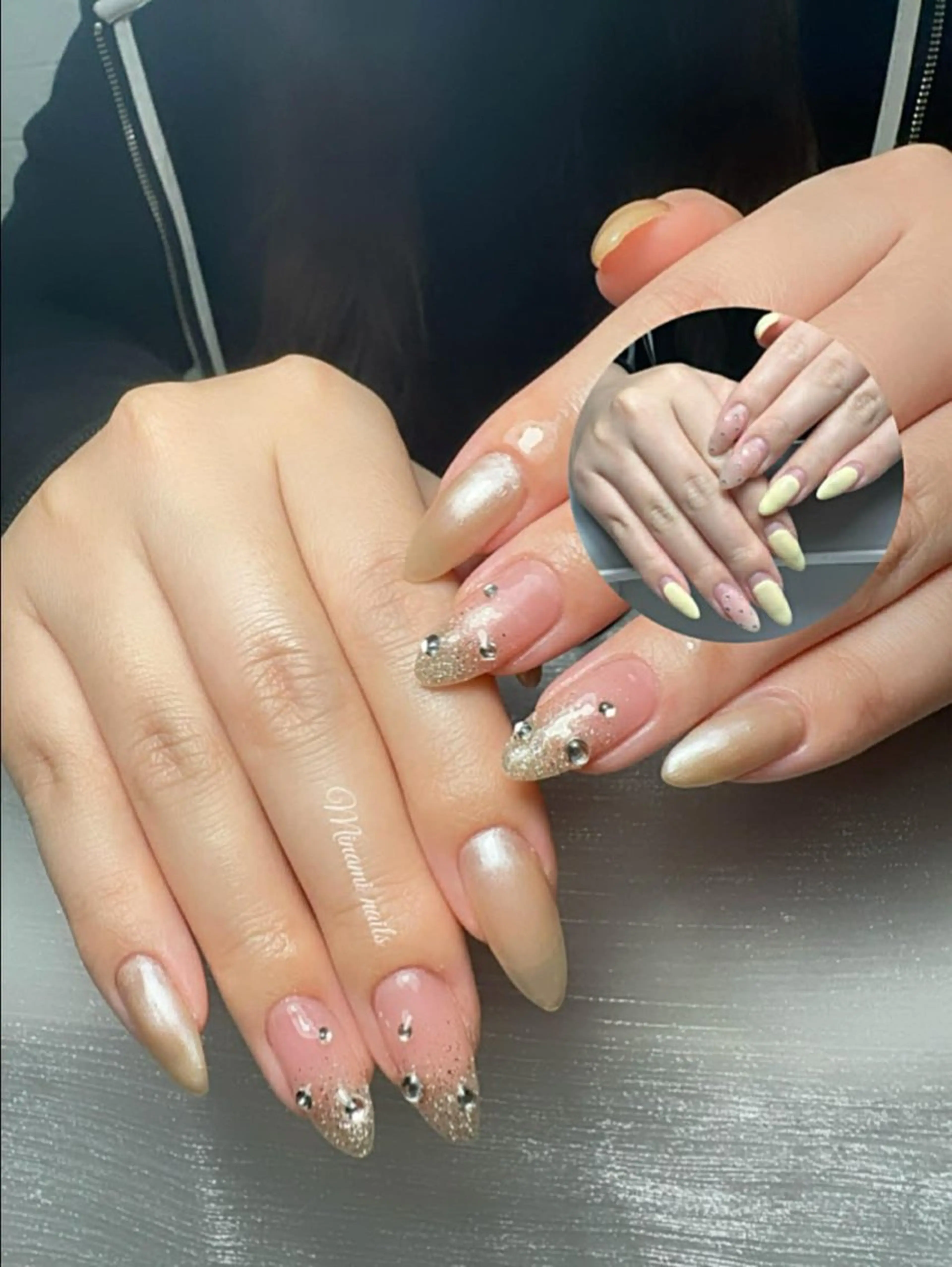 ネイル アートネイル オーロラネイル ガーリー キラキラネイル 韓国ネイル ハンドネイル Minami Nailsのネイルデザイン