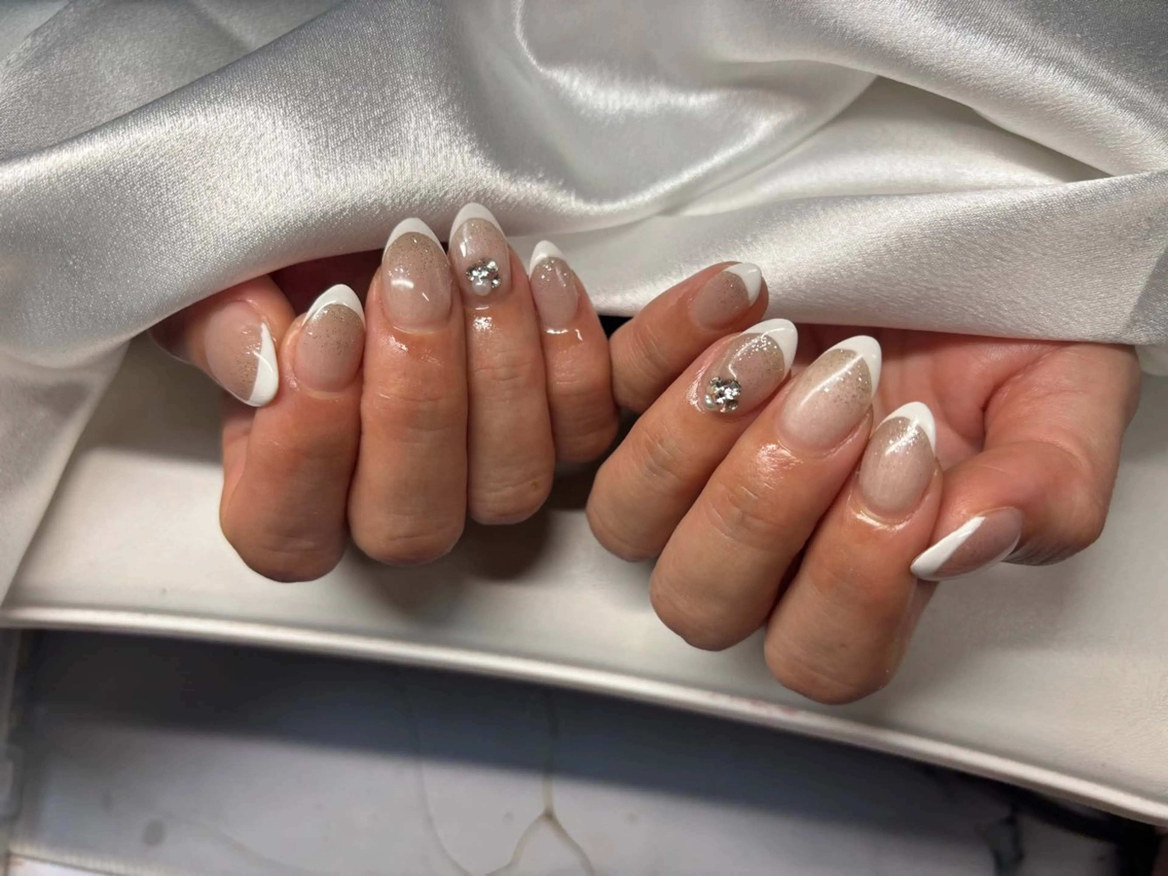 ネイル フレンチネイル 卒業式 門真市ネイルサロン♡ KUMI.HANAのネイルデザイン