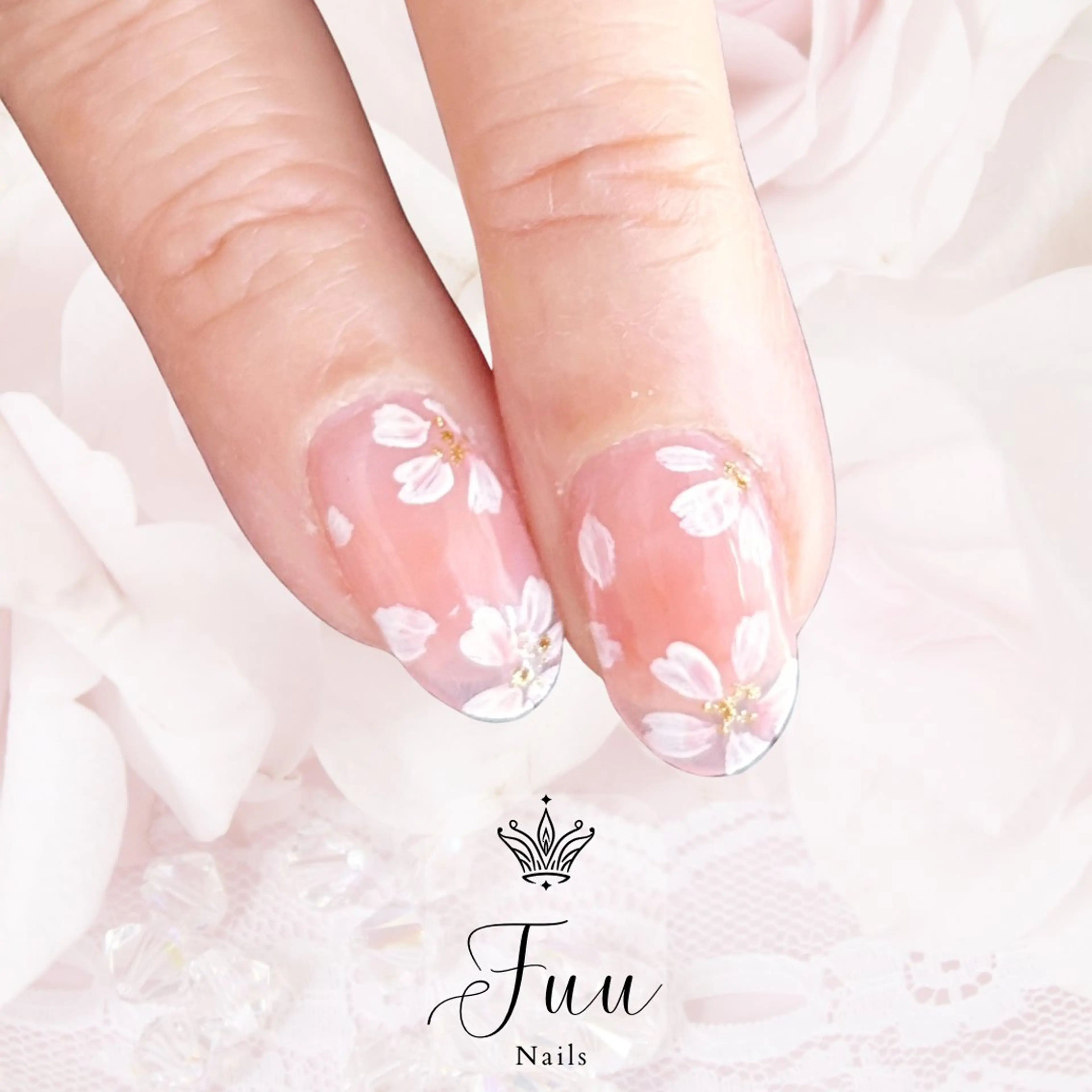 ネイル アートネイル チークネイル 桜ネイル ハンドネイル 犬のいるネイルサロン Fuu nailsのネイルデザイン