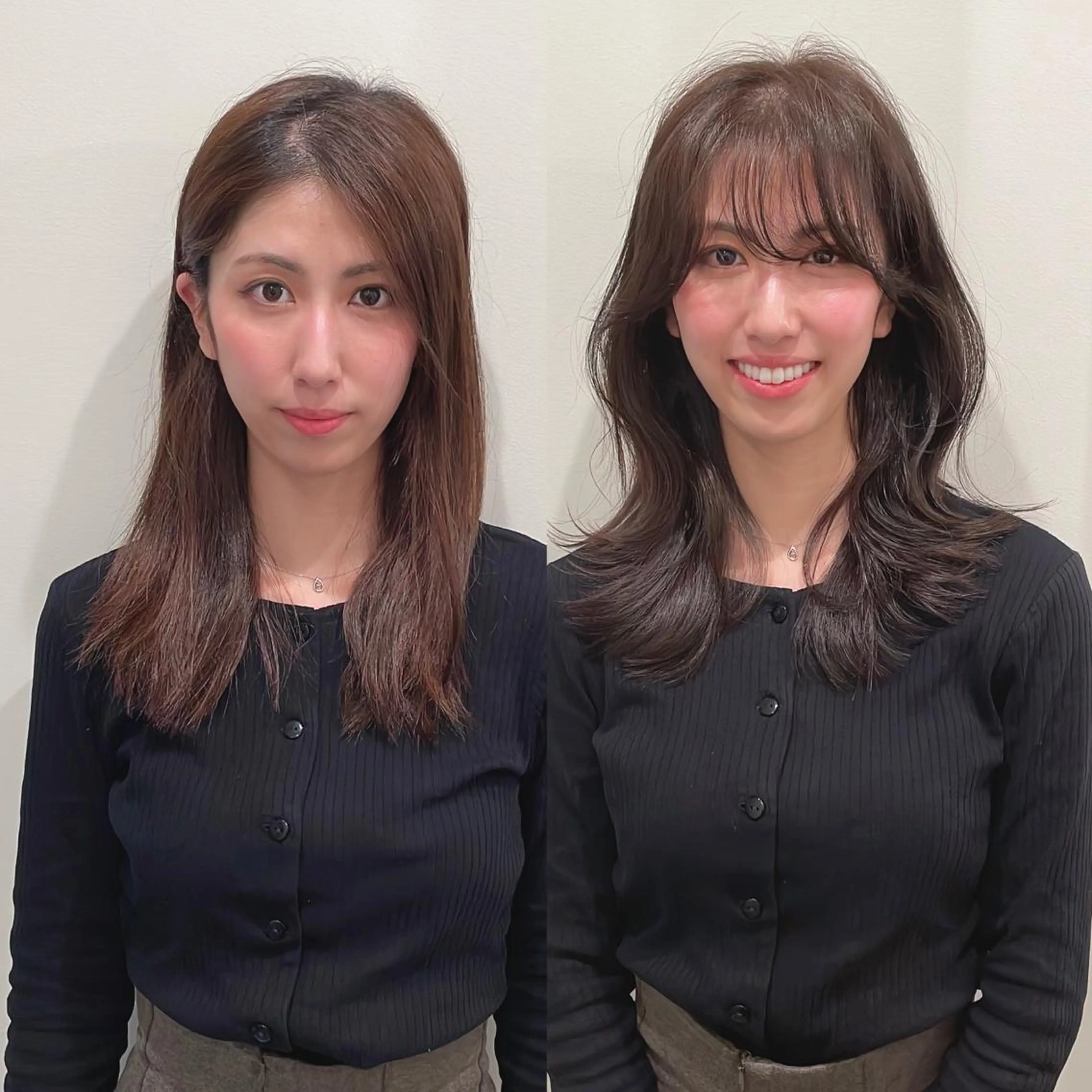 ロング カット ヘアカラー トリートメント 🌹ハッシュカット、 レイヤー韓国ヘア🌹のヘアスタイル