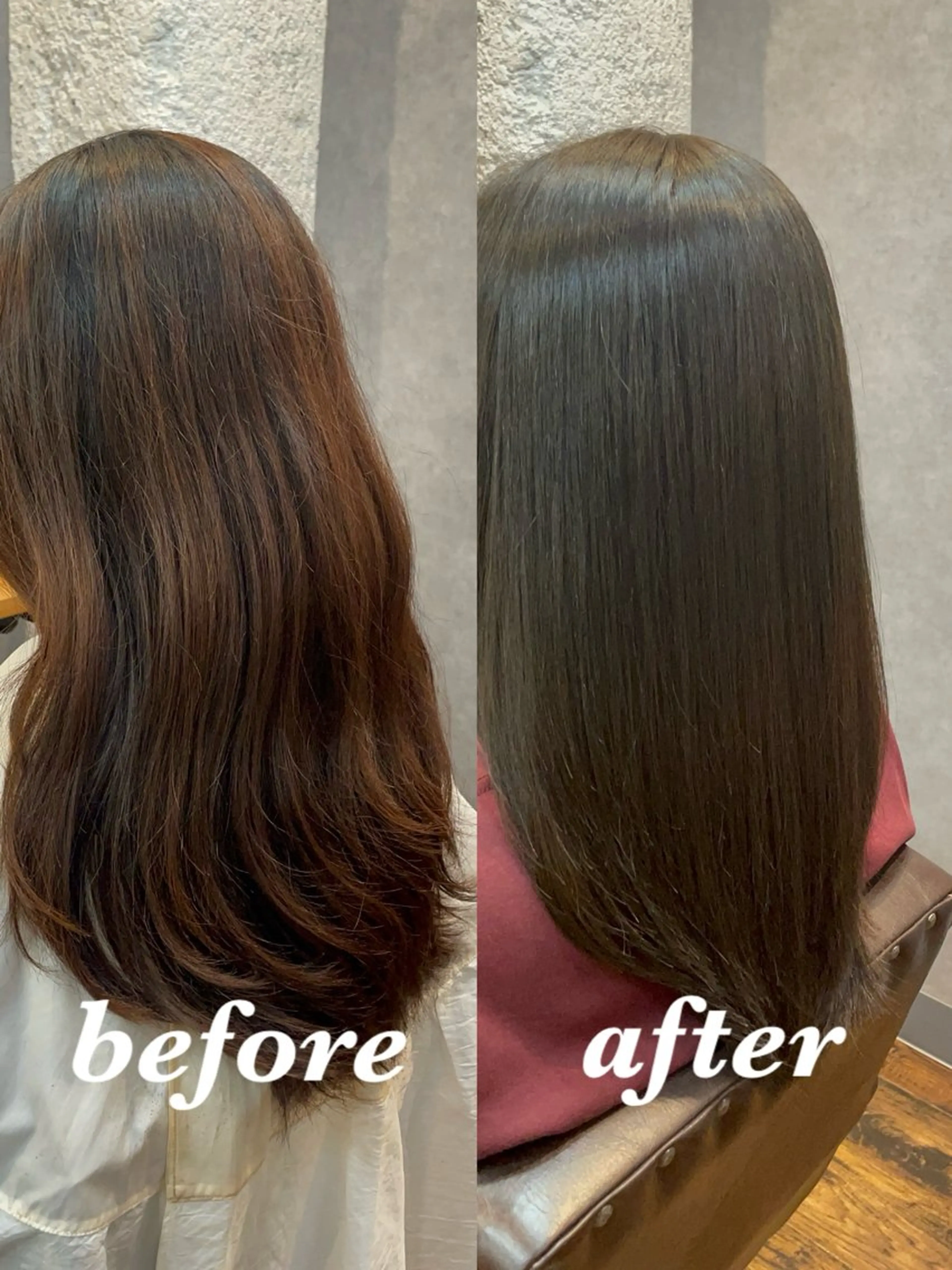 ロング カラー オリーブカラー オレンジ ヘアカラー ツヤ美髪💐 髪質改善/高山愛来のヘアスタイル