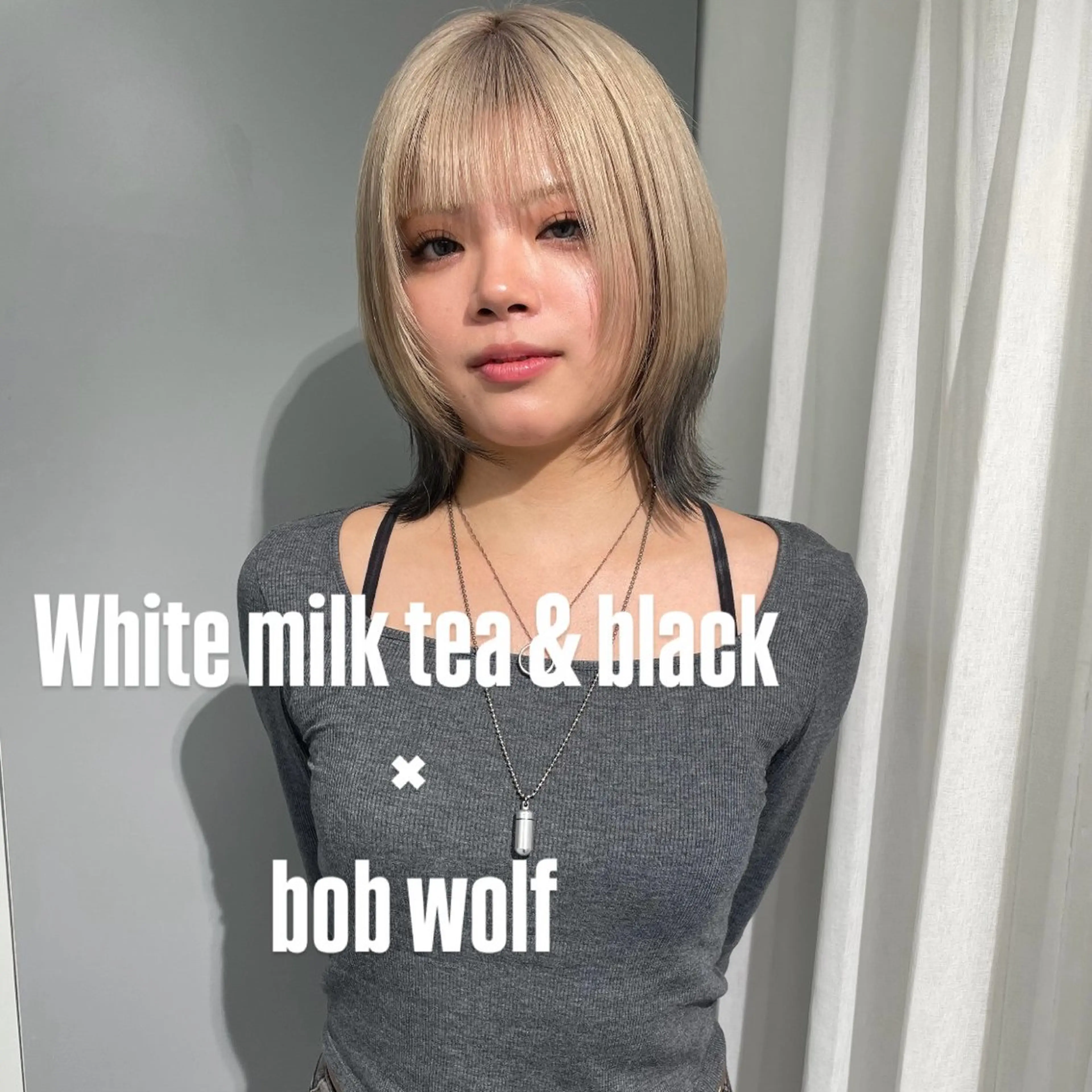 ショート ボブ ウルフカット ヘアカラー ハイトーン/ボブ /HBL/AYUNAのヘアスタイル