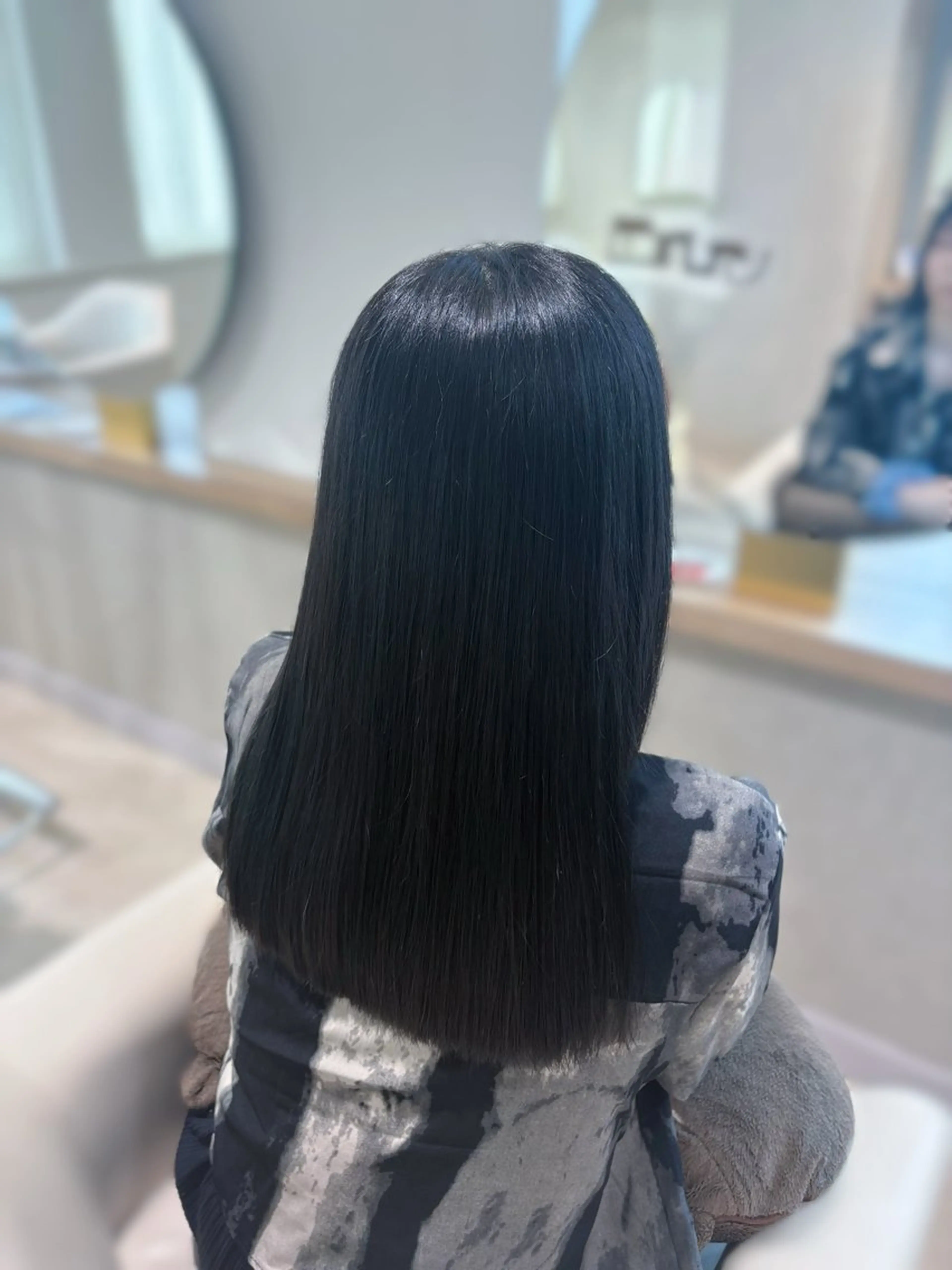 セミロング カラー 黒髪 ブルーカラー ブルーブラック 大宮/髪質改善/ yuzuki🌙のヘアスタイル