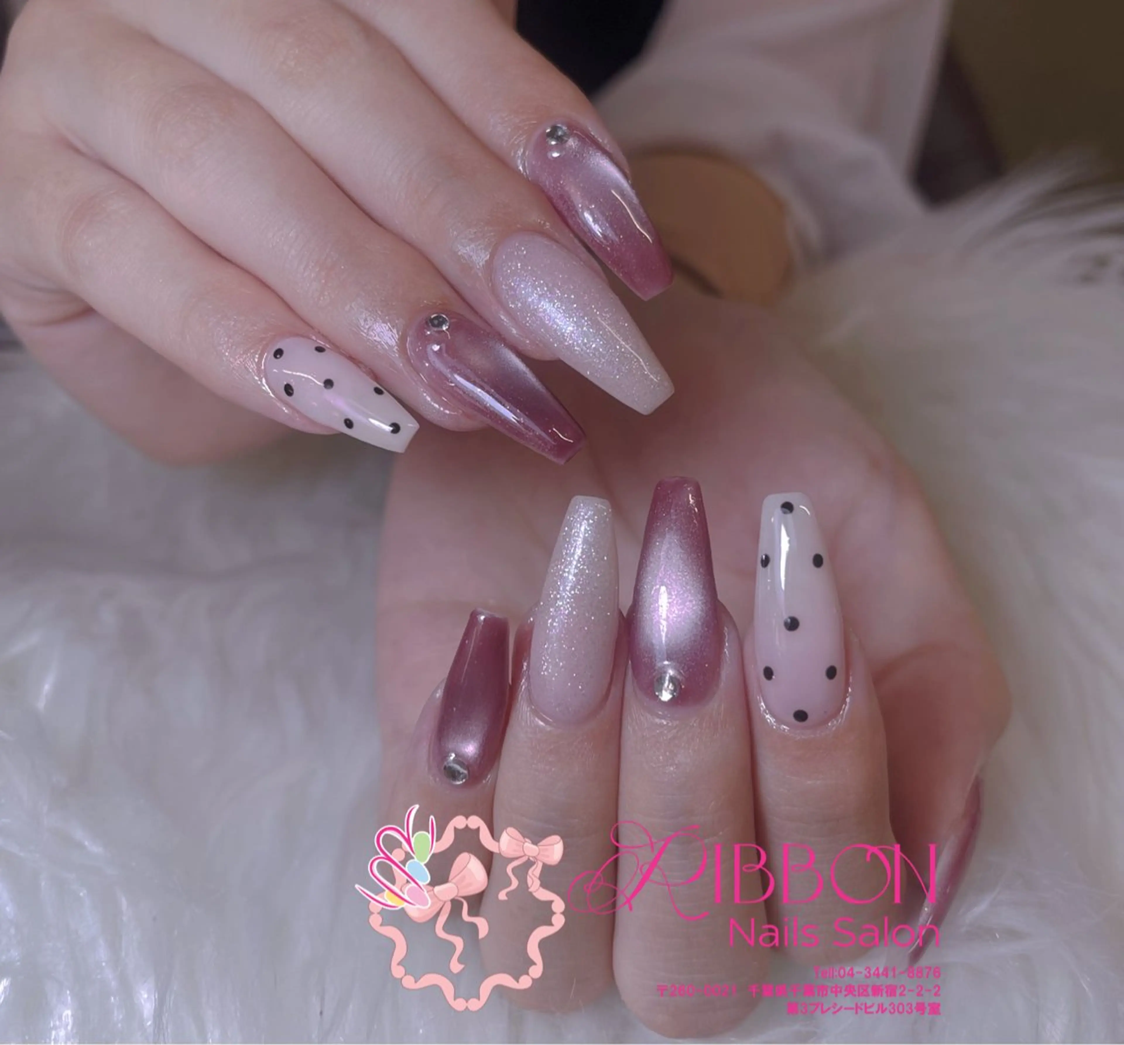 ネイル フレンチネイル ジェルネイル マグネットネイル 持ち込み ニュアンスネイル ハンドネイル Ribbonnail salonのネイルデザイン