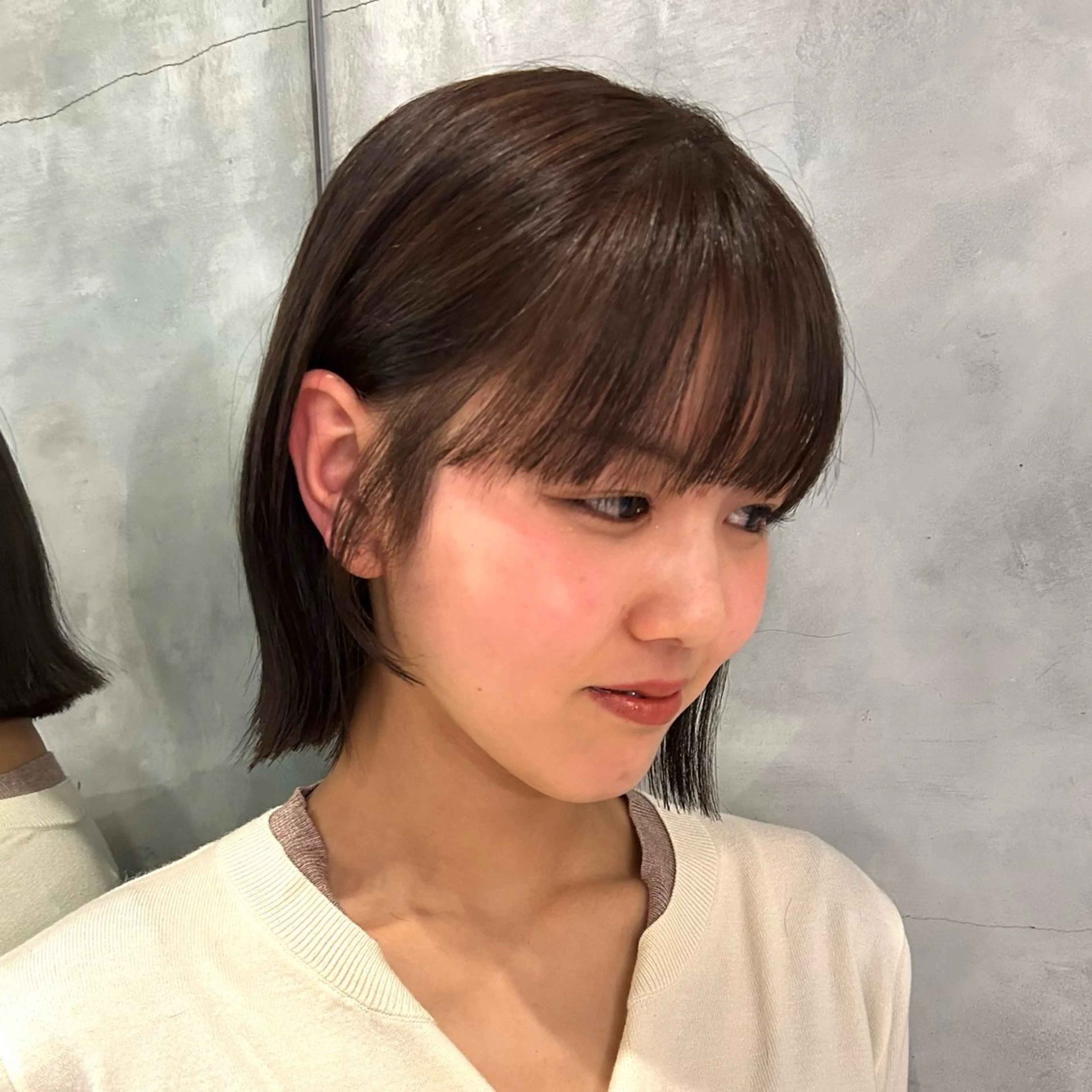 ショート ボブ カット ヘアカラー トリートメント ベージュ/透明感/ レイヤー/あやか💕のヘアスタイル