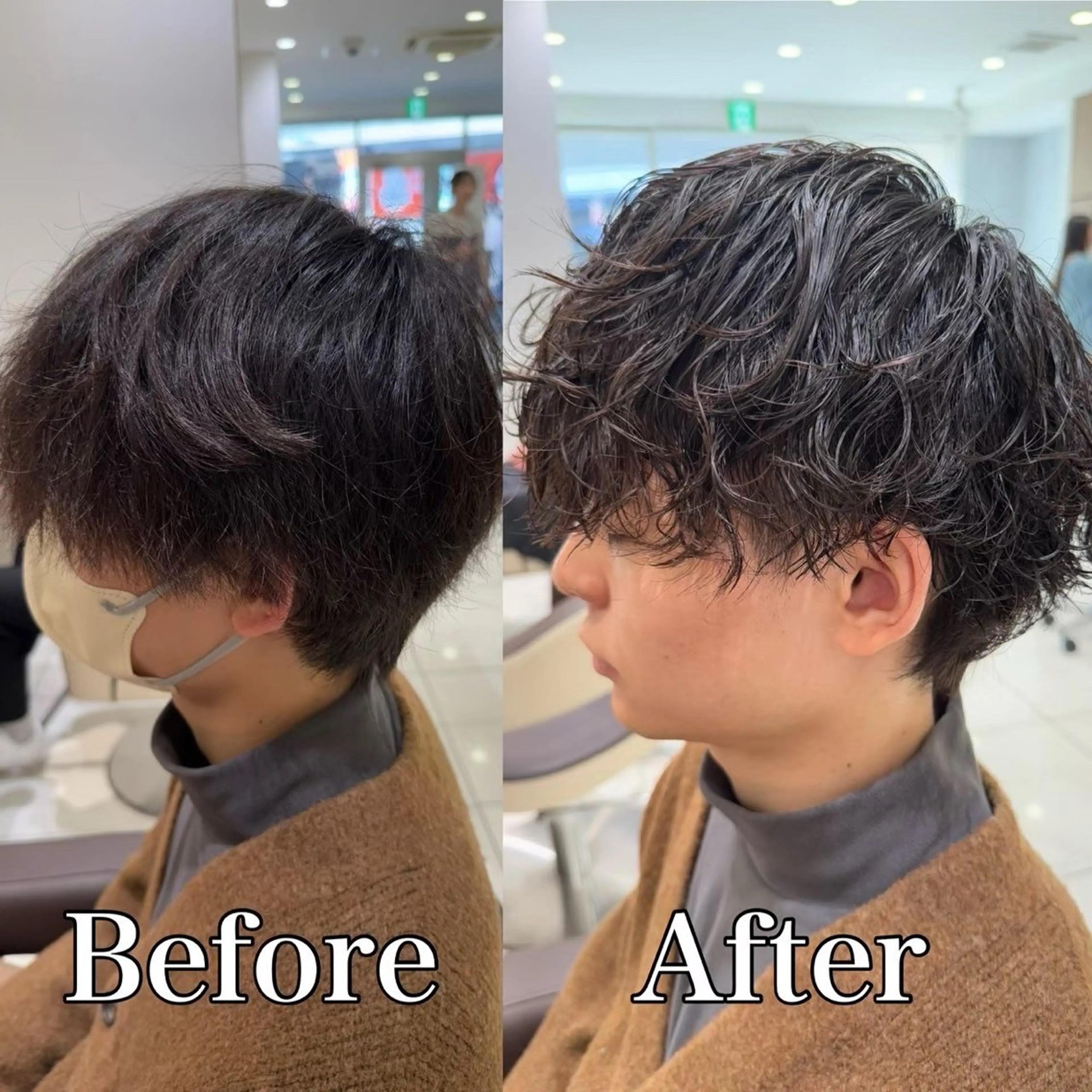 パーマ メンズ カット パーマ メンズ毛流れ 縮毛特化/土屋丈のヘアスタイル