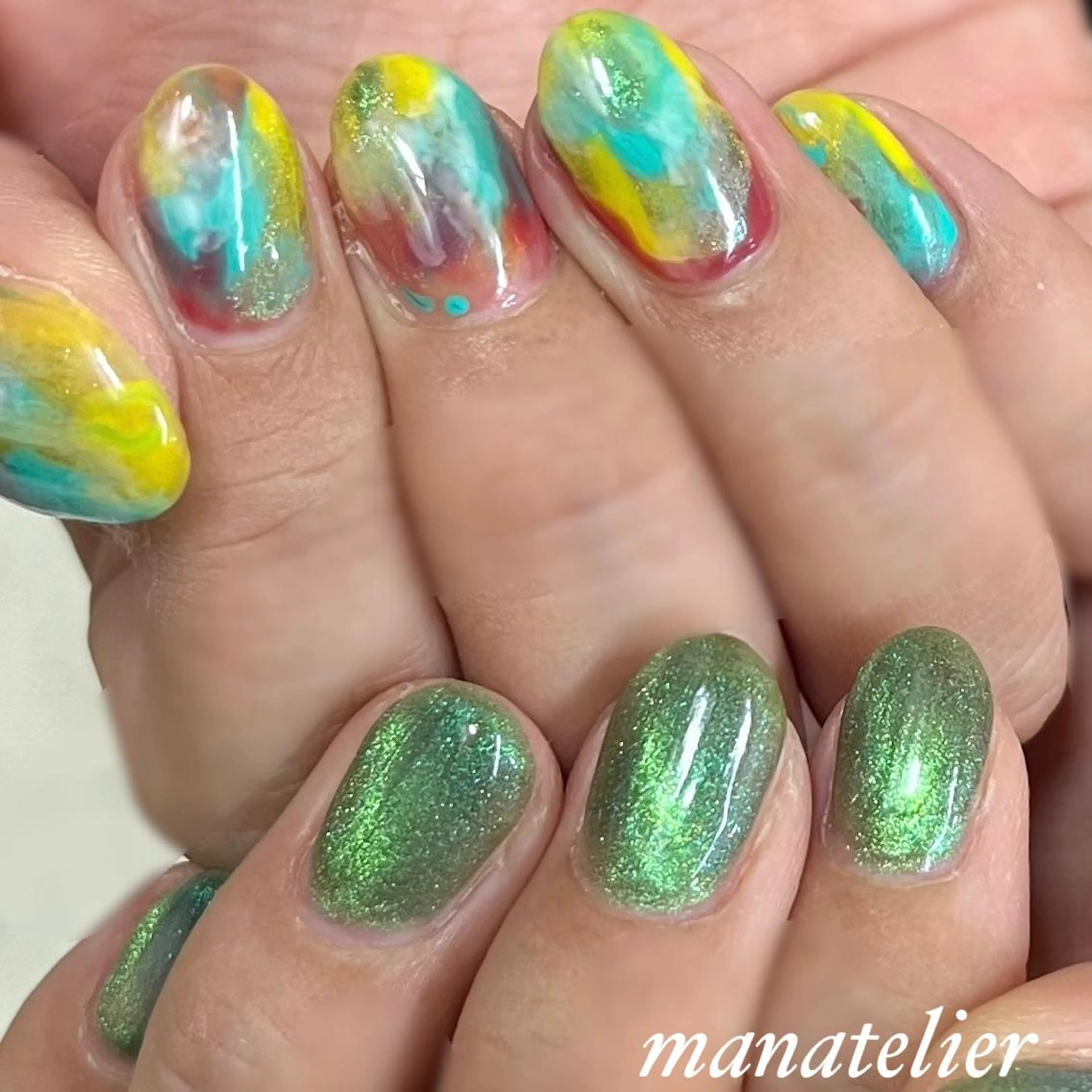 ネイル マグネットネイル ニュアンスネイル ハンドネイル manatelier マナトリエのネイルデザイン