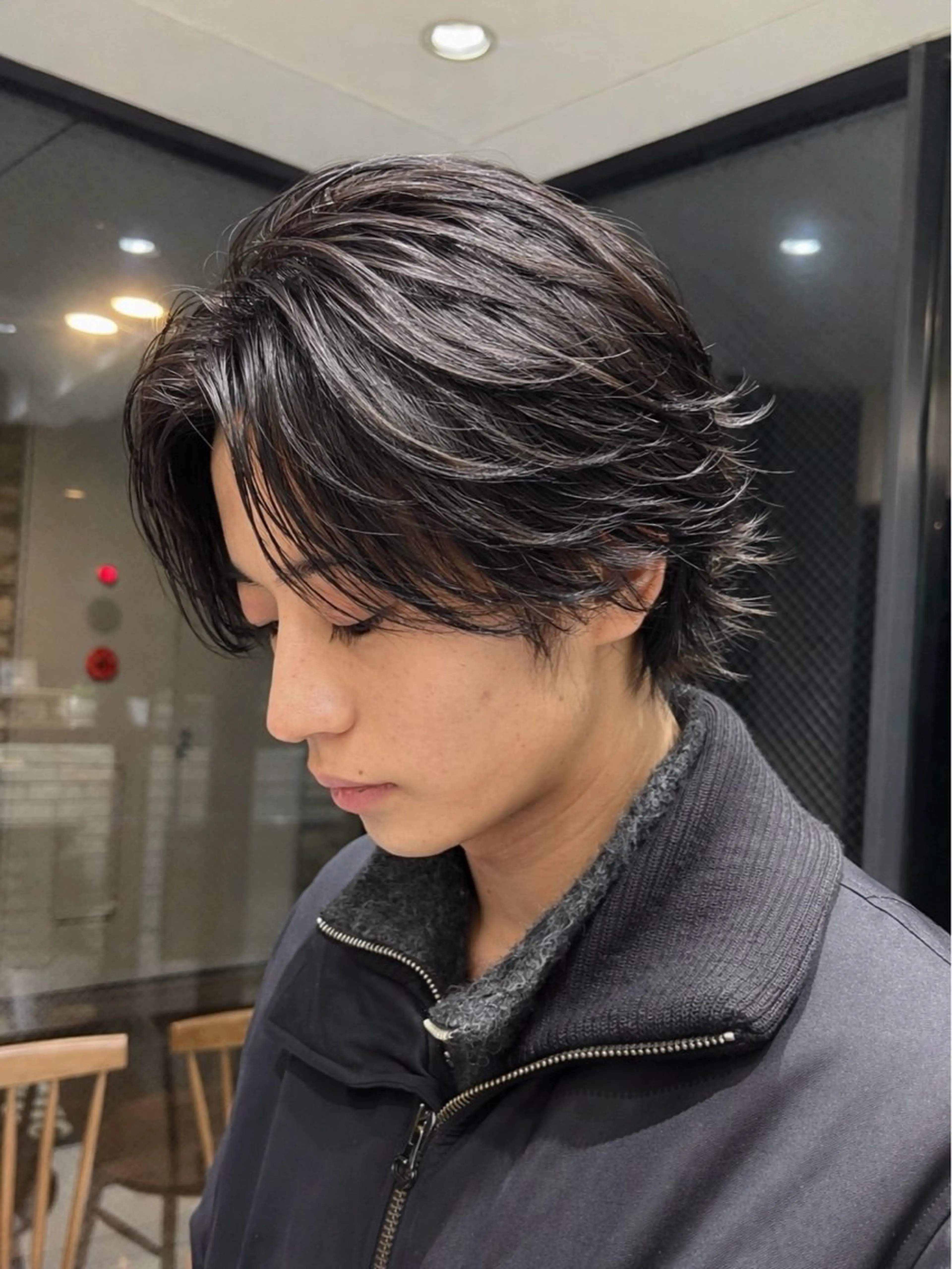 ミディアム パーマ メンズ ミディアムパーマ フェザーパーマ メンズパーマ カット パーマ トリートメント ケンシロウ メンズパーマ特化⭕️のヘアスタイル