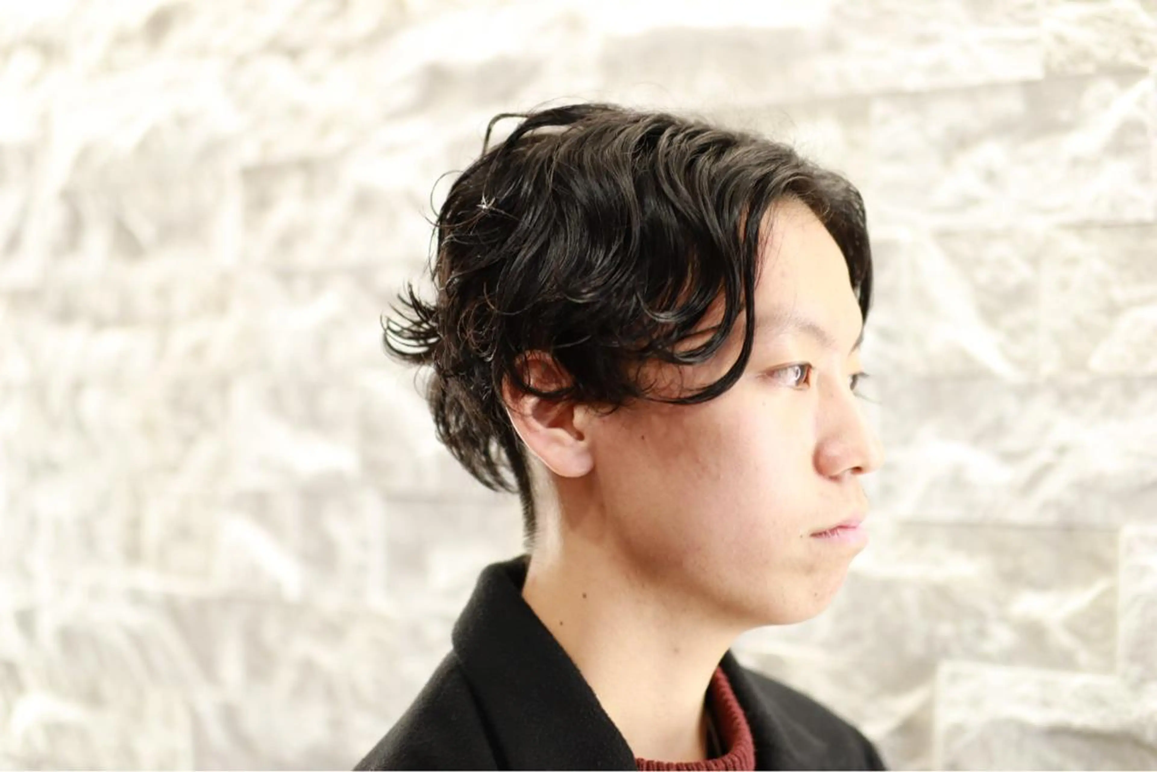 パーマ メンズ センターパート メンズパーマ 福留 叶太のヘアスタイル