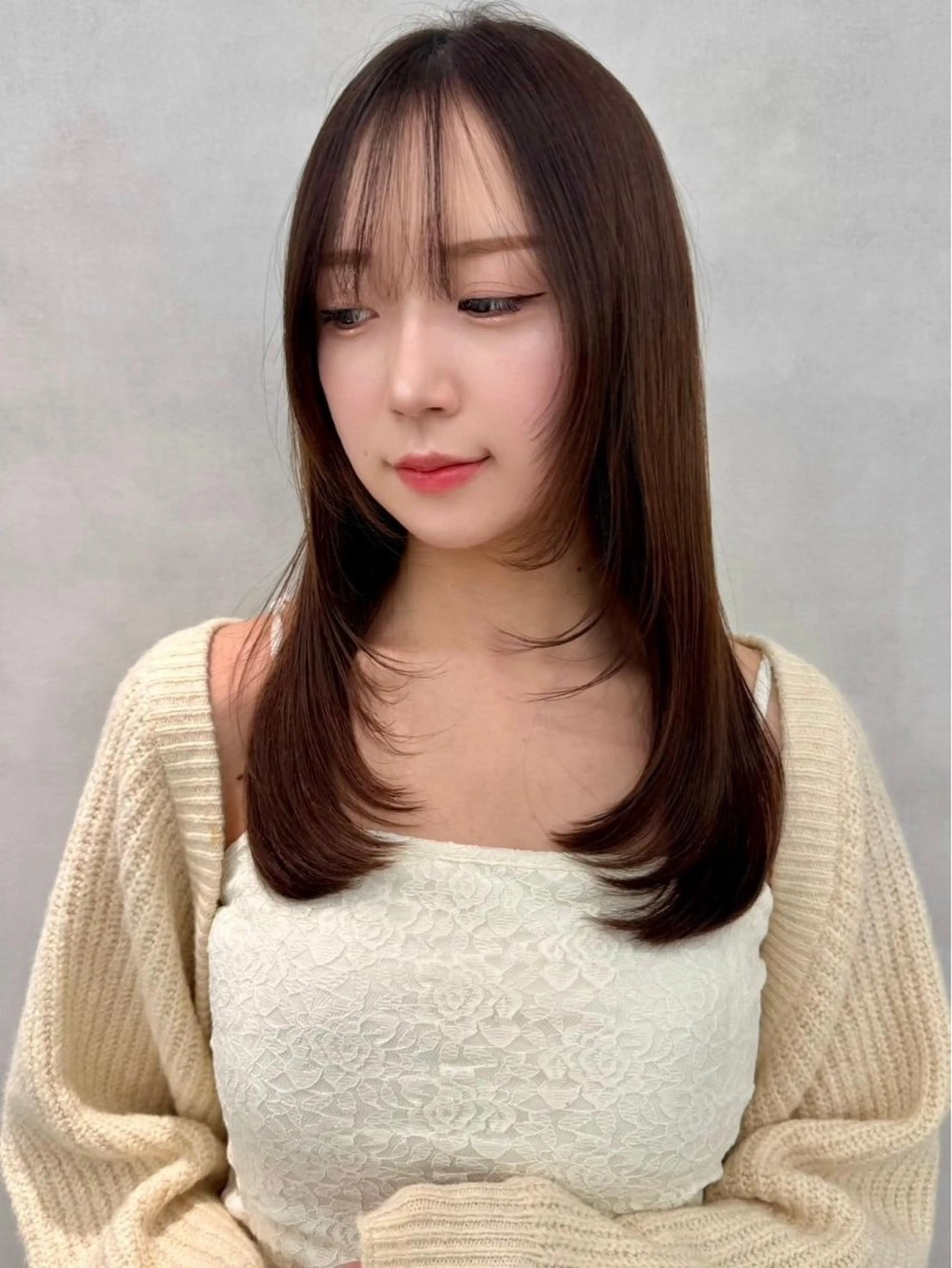 セミロング カラー ヘアアレンジ アッシュ 透明感カラー グレージュ 髪質改善 ✨レイヤー/ 透明感カラー✨冨永剛のヘアスタイル