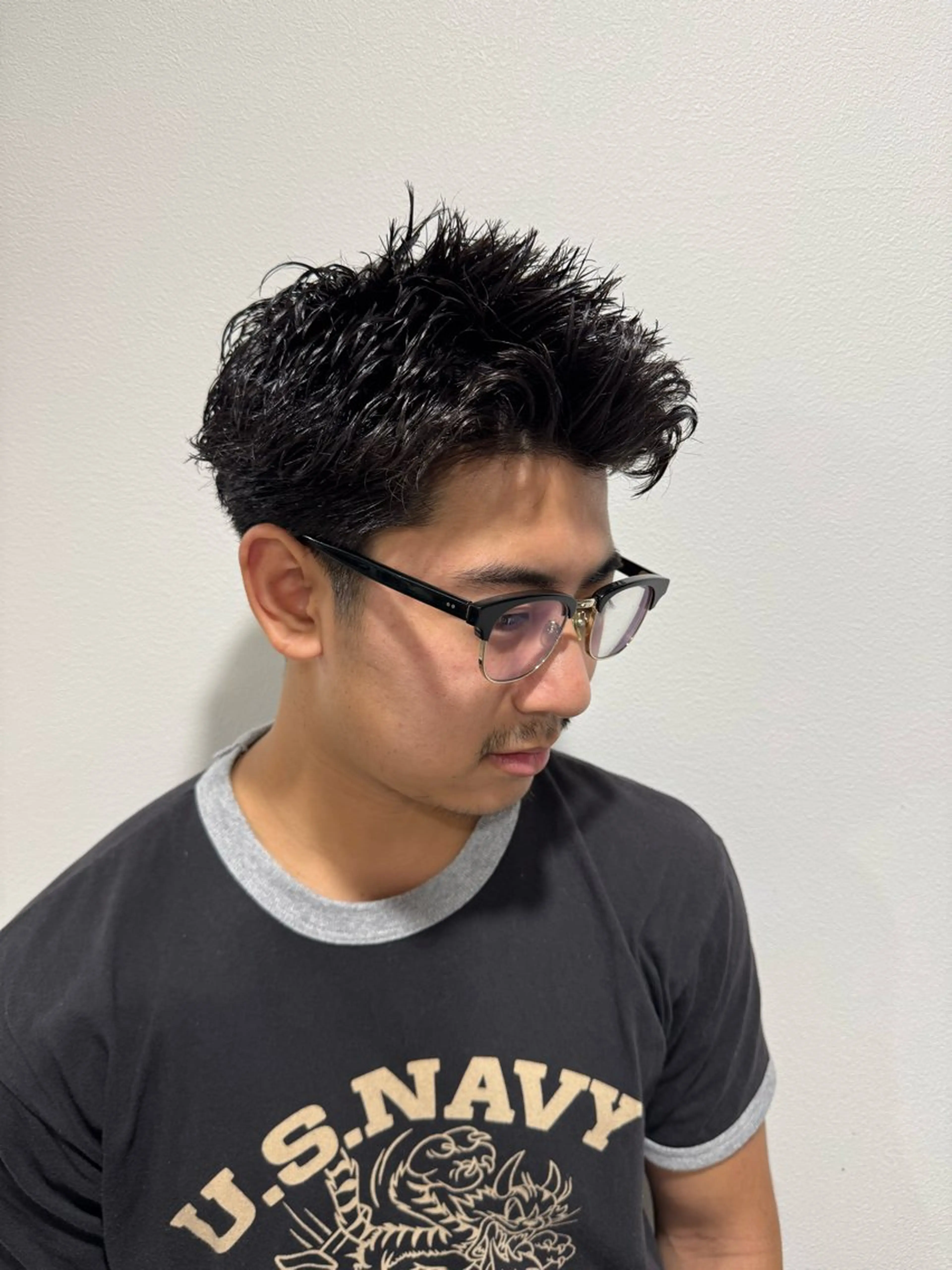 メンズ 平尾/艶カラー/ アッシュ系/中川誠大のヘアスタイル