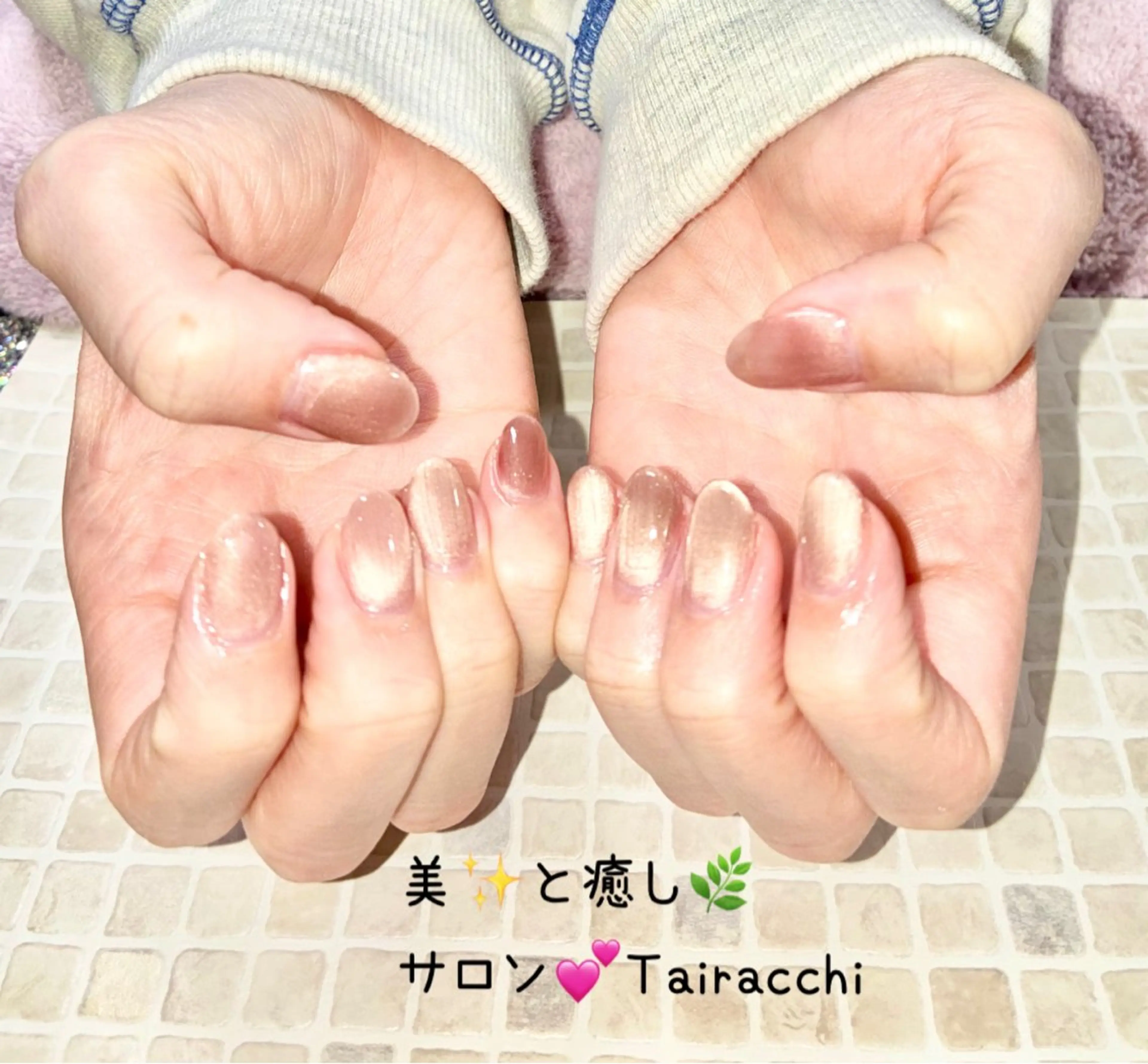 ネイル マグネットネイル ピンク ピンクベージュ ハンドネイル Tairacchi ﾀｲﾗｯﾁのネイルデザイン