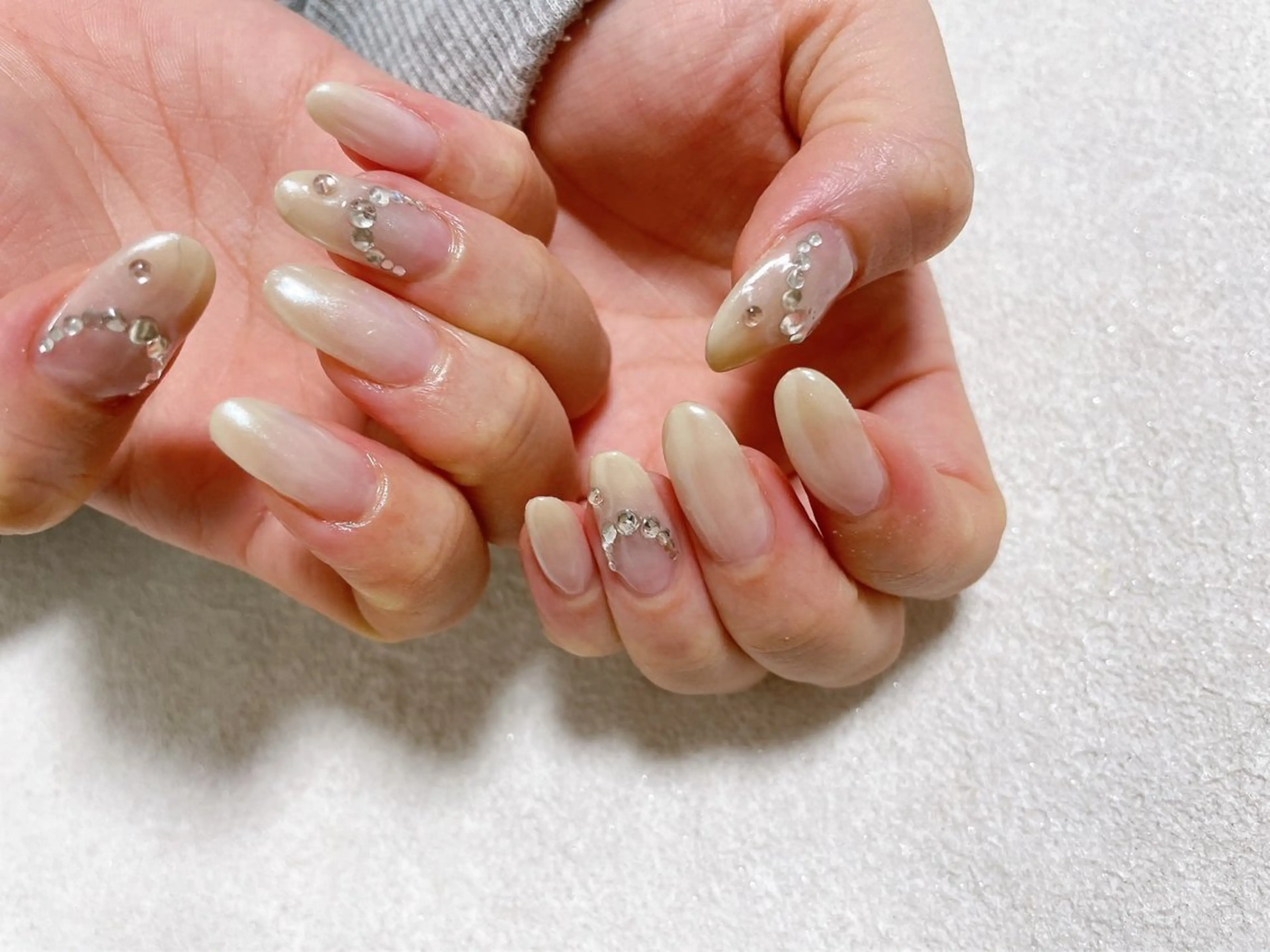 ネイル ジェルネイル キラキラネイル 韓国ネイル パラジェル 冬ネイル kikinail 溝の口のネイルデザイン