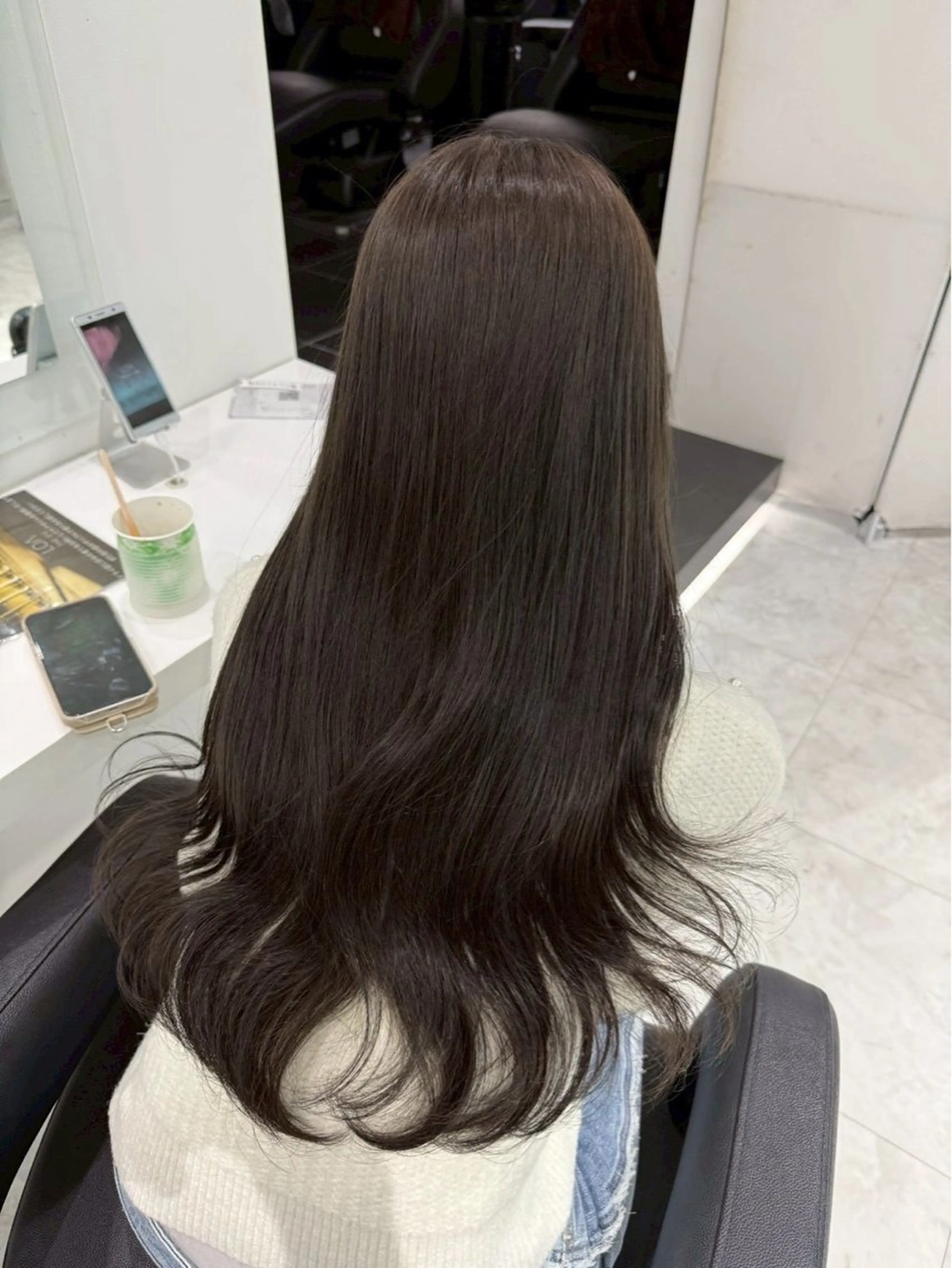 ロング ヘアカラー 韓国ワンホン透明感 カラー✨🖤ここあのヘアスタイル