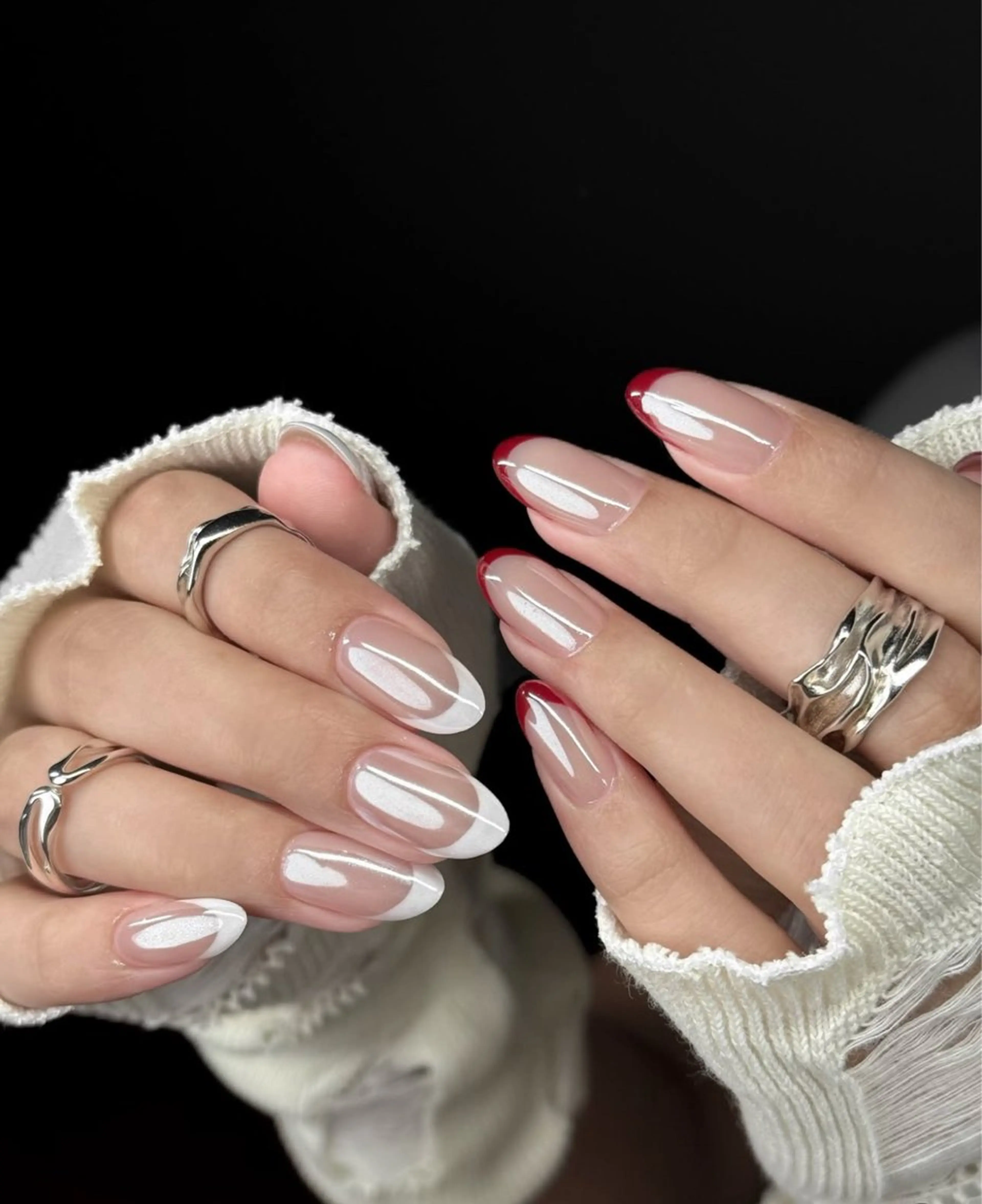 ネイル フレンチネイル キラキラネイル マグネットネイル ミラーネイル ニュアンスネイル ハンドネイル rina nailのネイルデザイン