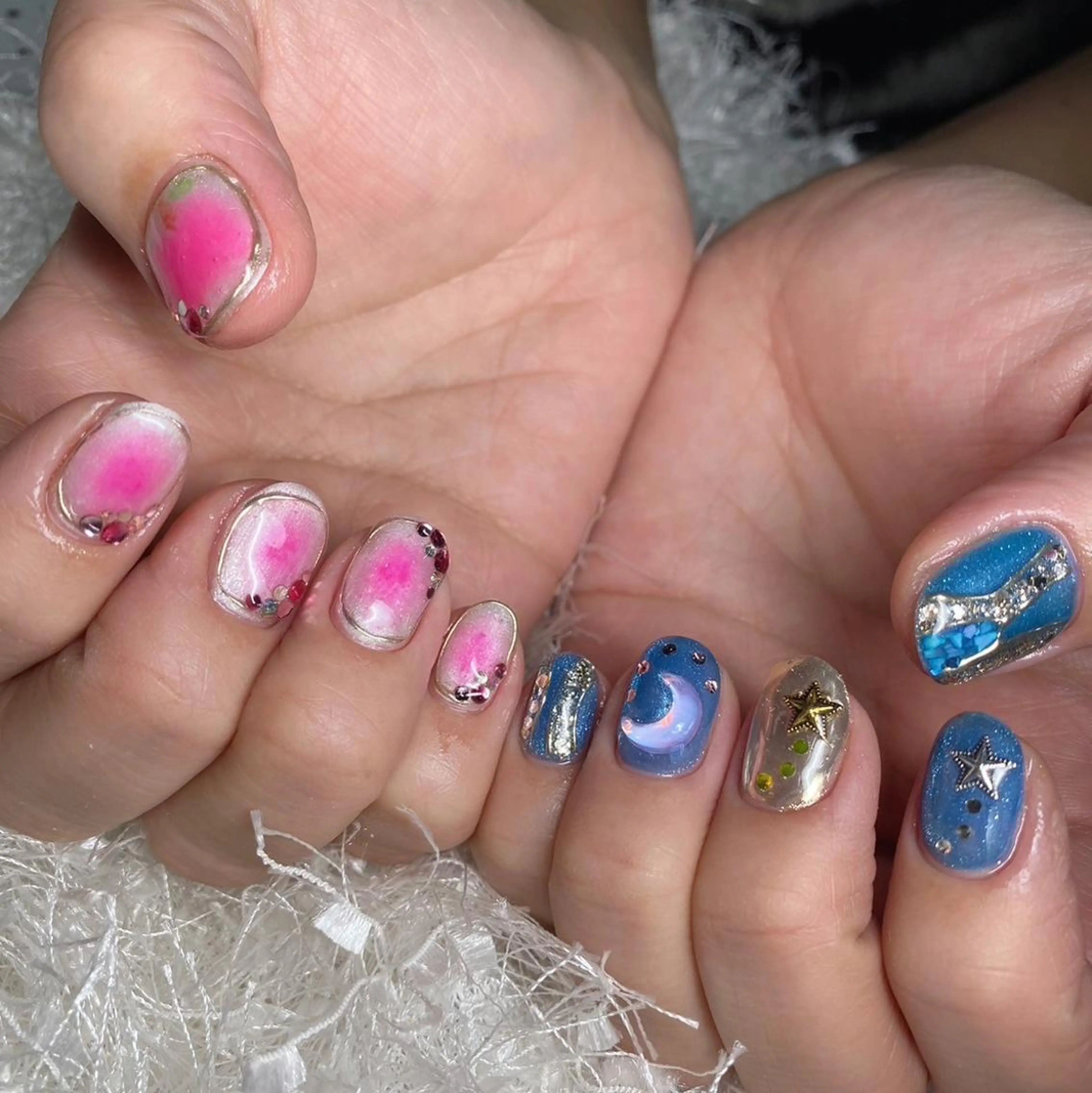 ネイル 長さ出し ジェルネイル グラデーション ハート 韓国ネイル ハンドネイル Nail&eye Belire 新宿のネイルデザイン