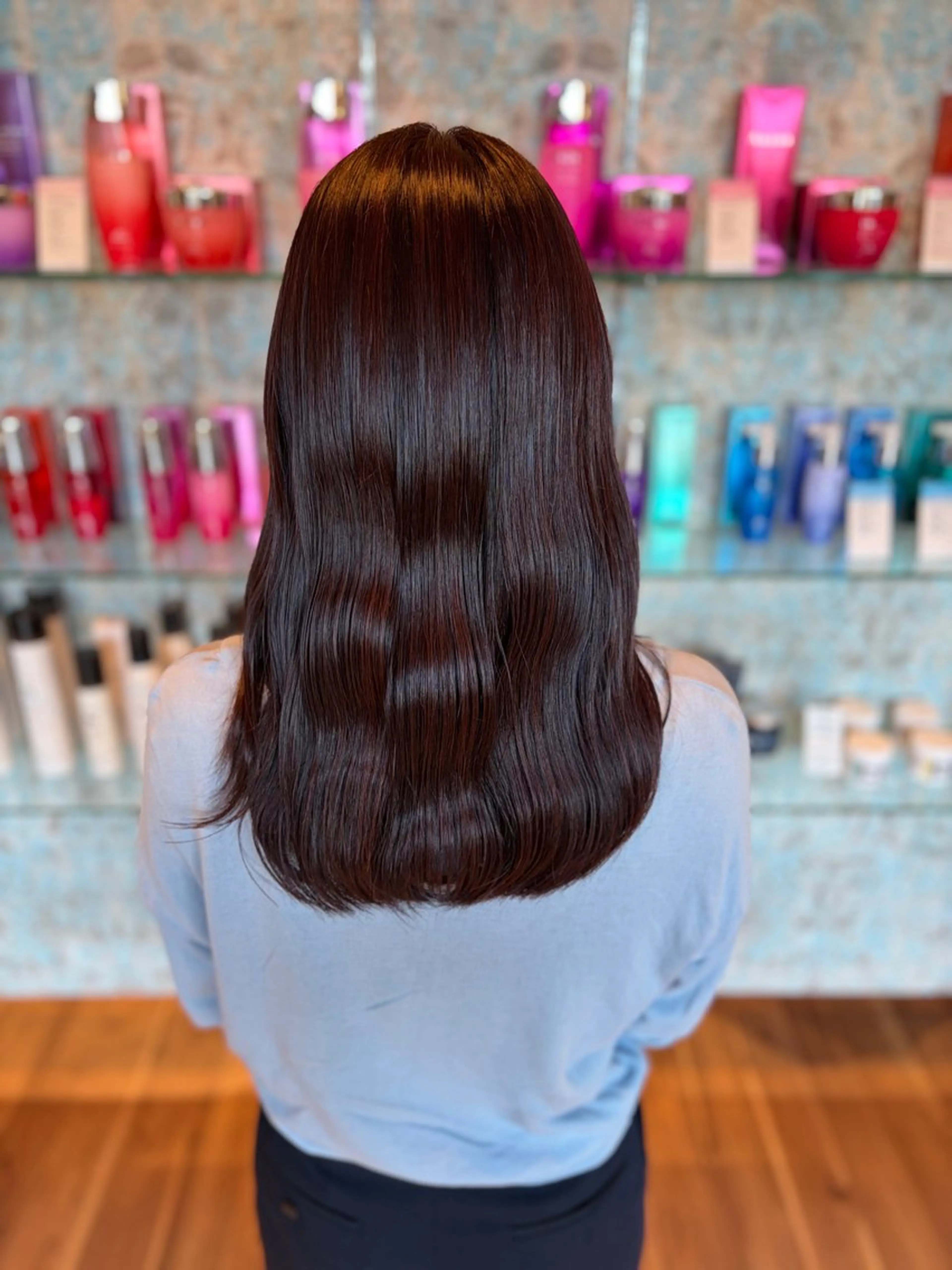 セミロング カラー ケアカラー カシス 髪質改善 トリートメント ヘアカラー トリートメント 髪質改善/縮毛/小林 水葵のヘアスタイル