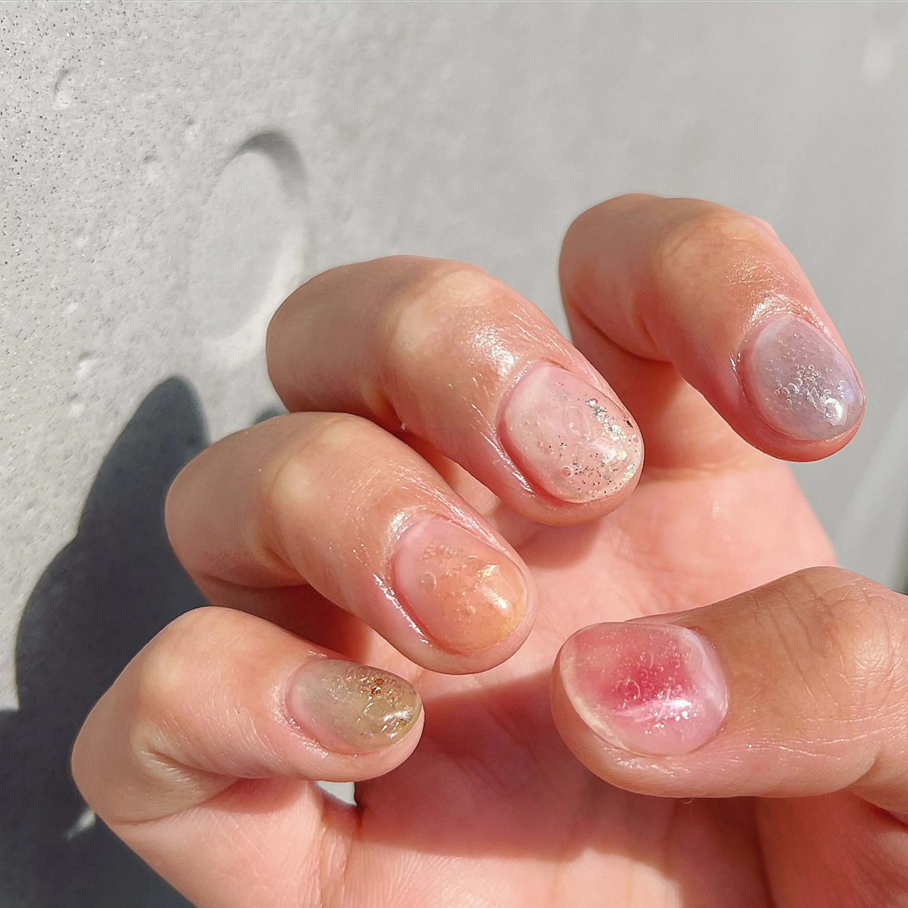 ネイル 持ち込み ニュアンスネイル 夏ネイル ハンドネイル pointillé .ayaのネイルデザイン