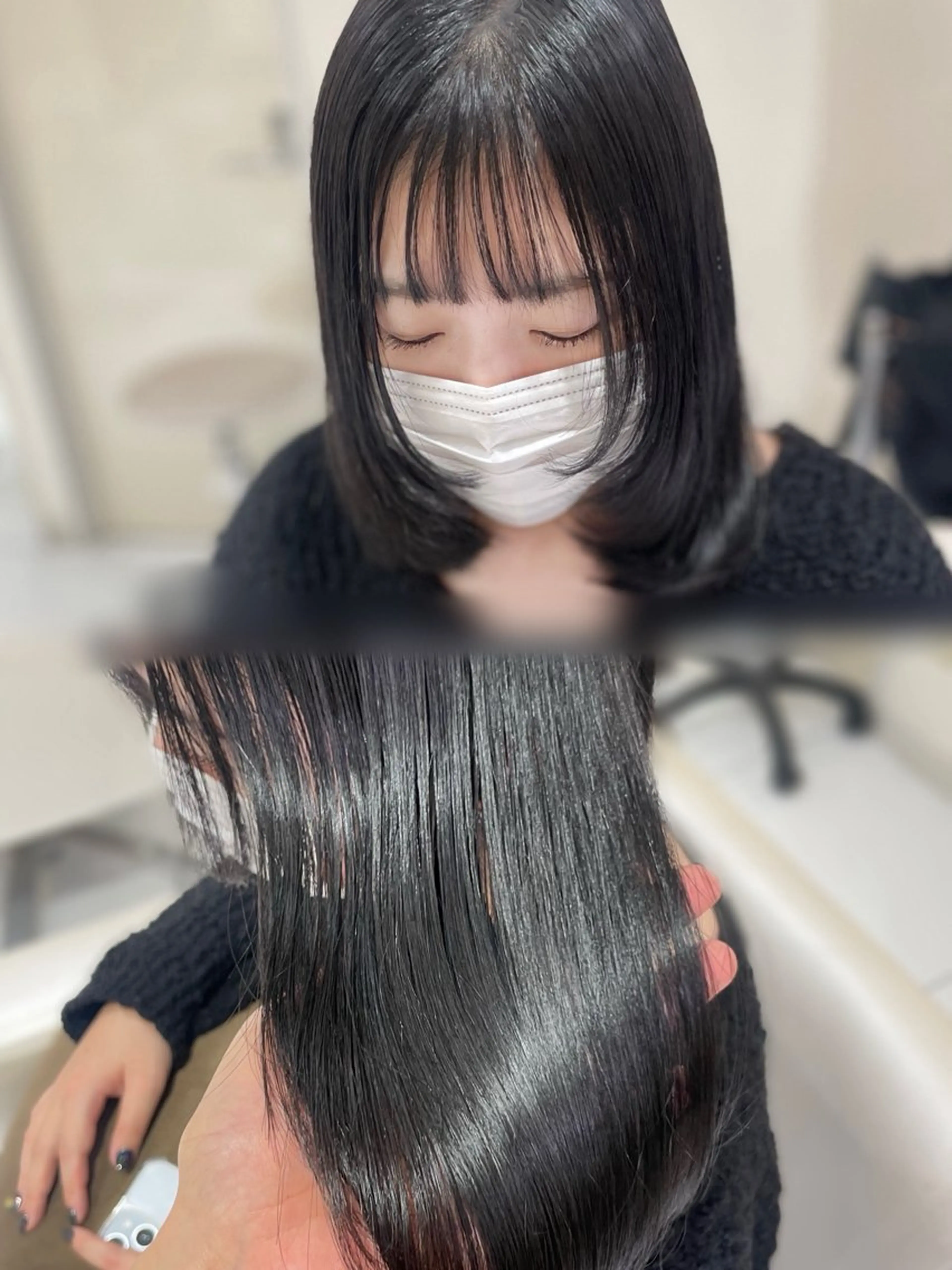 ロング カラー 伸ばしかけ 髪質改善 トリートメント ヘアカラー 縮毛矯正 雰囲気引き出す ✨大人レディのヘアスタイル