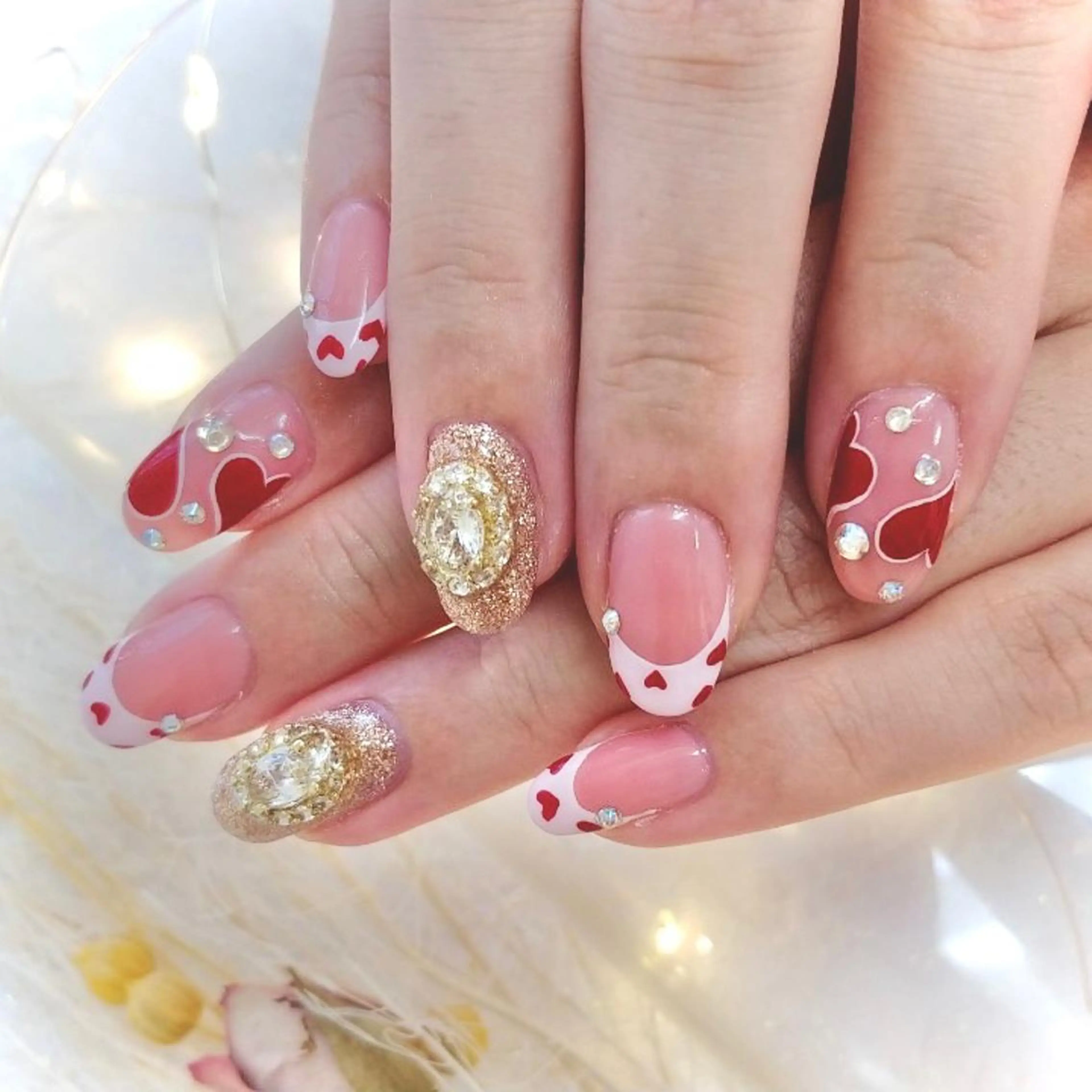 ネイル フレンチネイル ジェルネイル ゴールド ラメ(グリッター) Nail lieNのネイルデザイン
