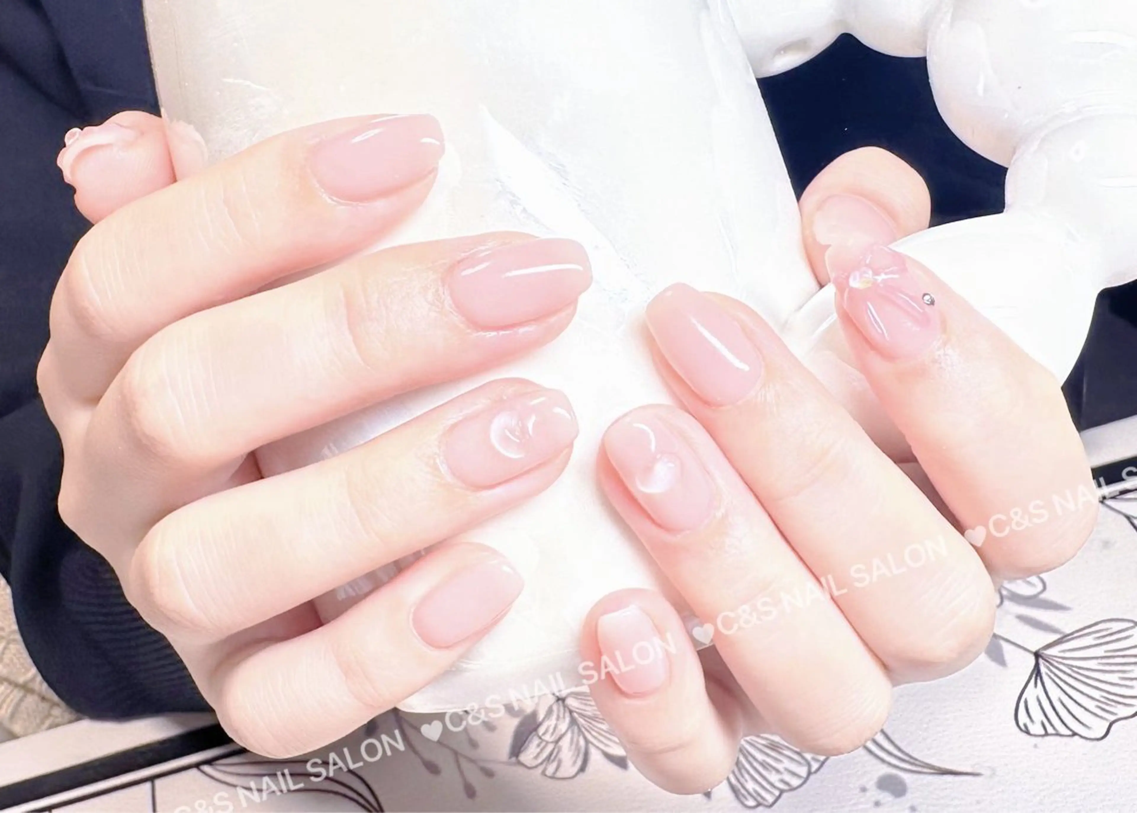 ネイル チークネイル 長さ出し フットネイル フレンチネイル ジェルネイル C&S Nail Salonのネイルデザイン