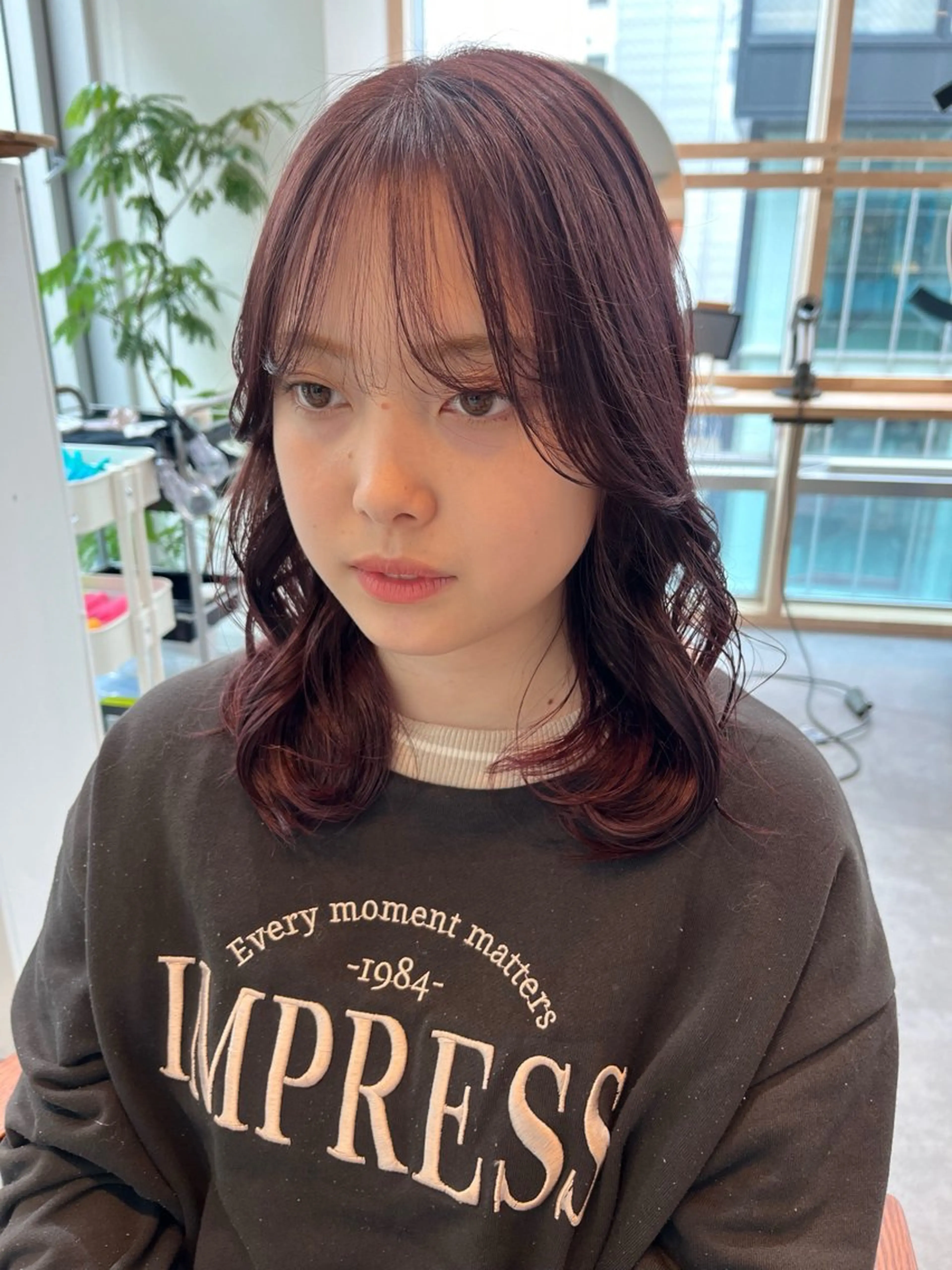 ミディアム カラー レイヤーカット/韓国 ヘア/ honokaのヘアスタイル
