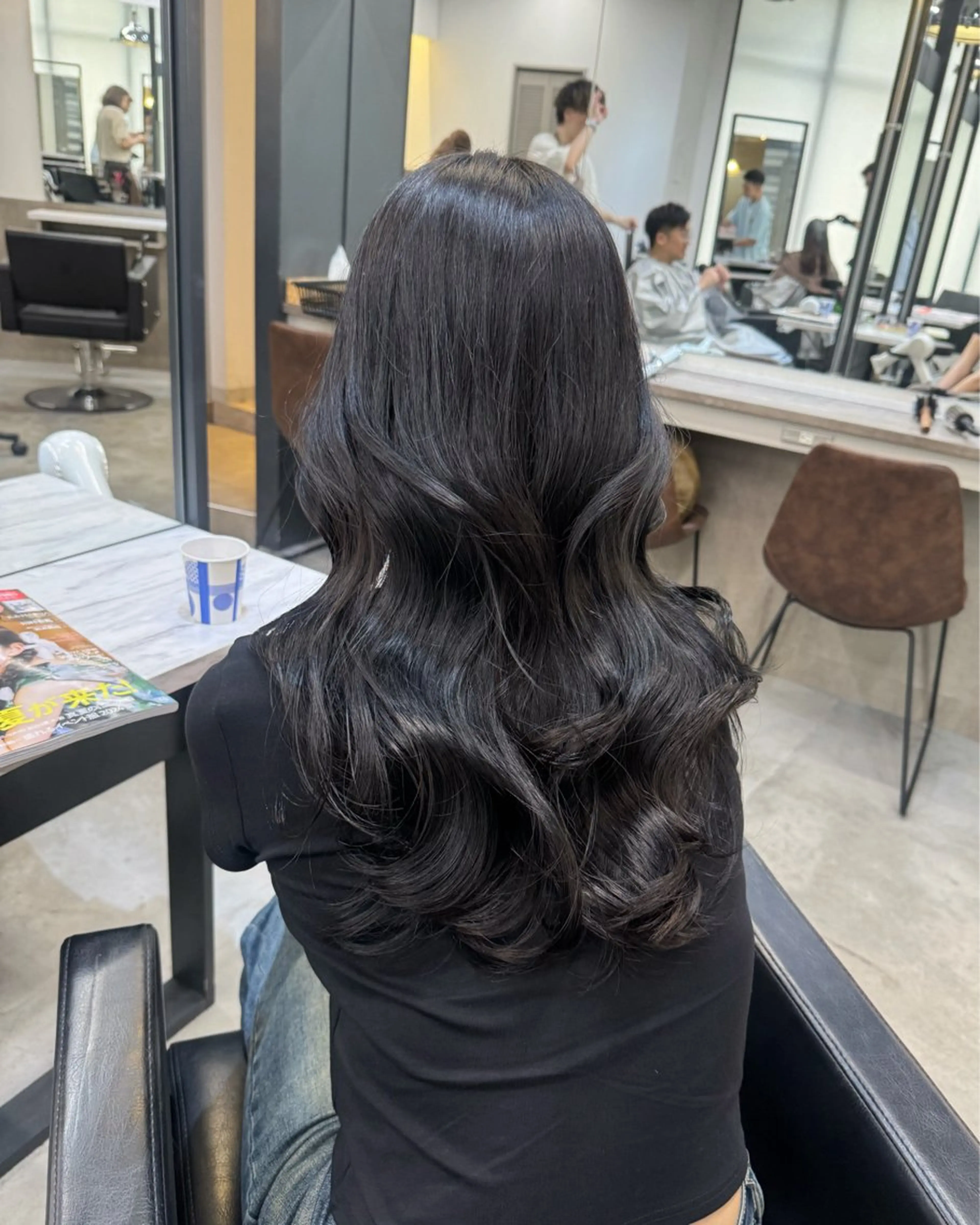 ロング カラー カット ヘアカラー 韓国ヘア🇰🇷 YUKINAのヘアスタイル